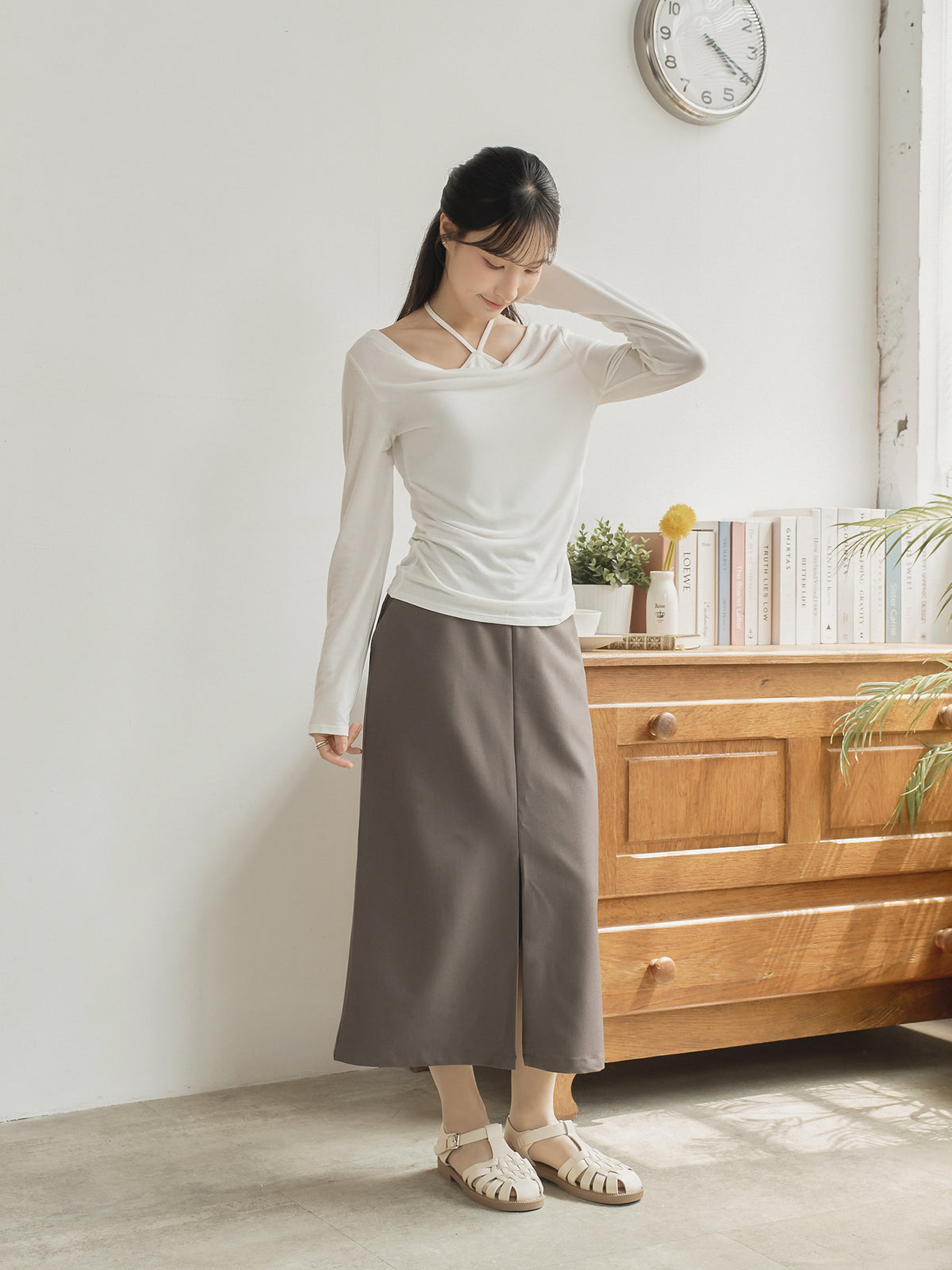 Layered Tie Neck Top