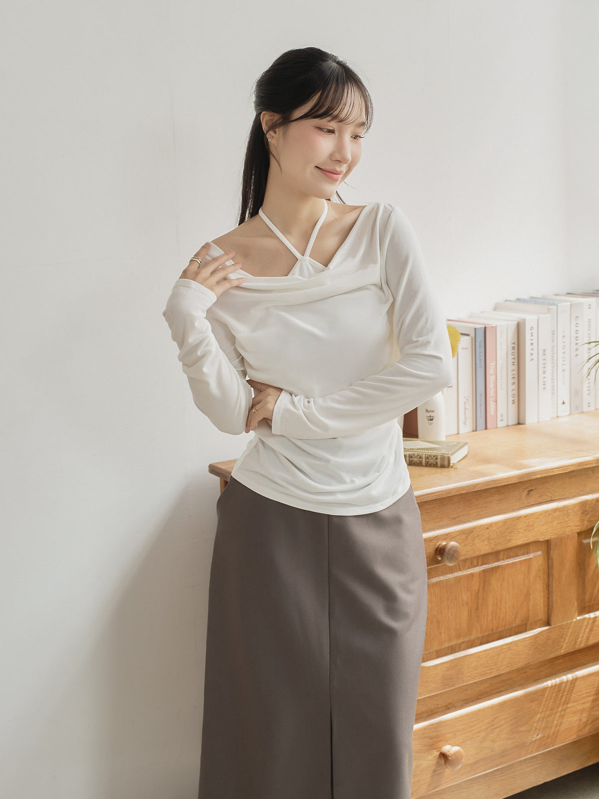 Layered Tie Neck Top