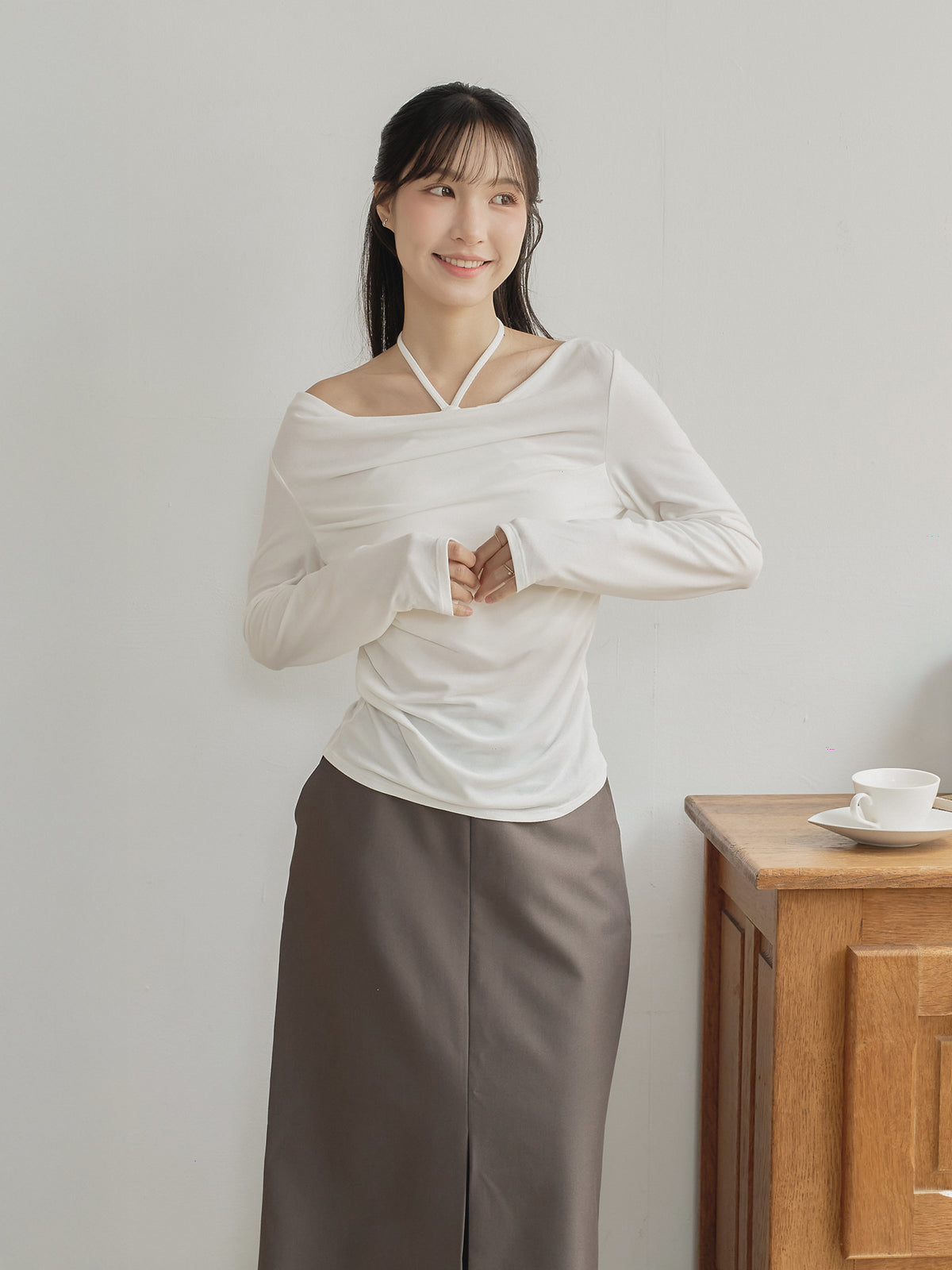 Layered Tie Neck Top