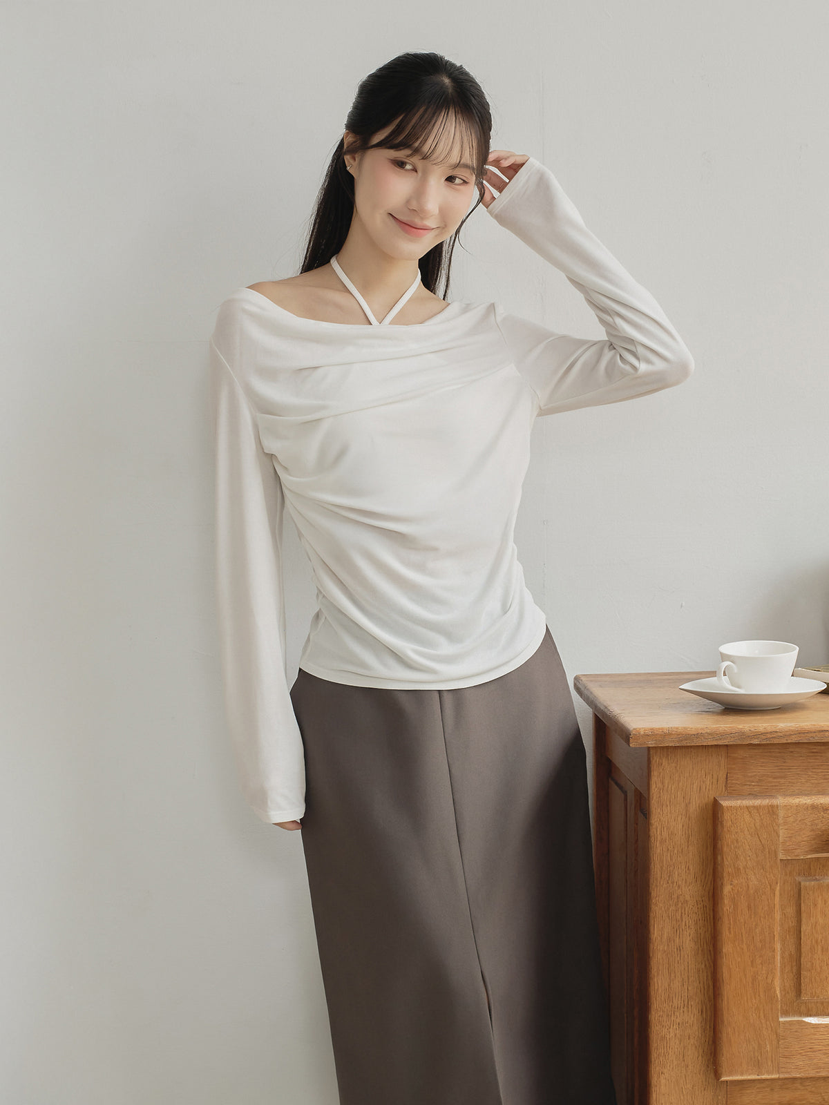 Layered Tie Neck Top