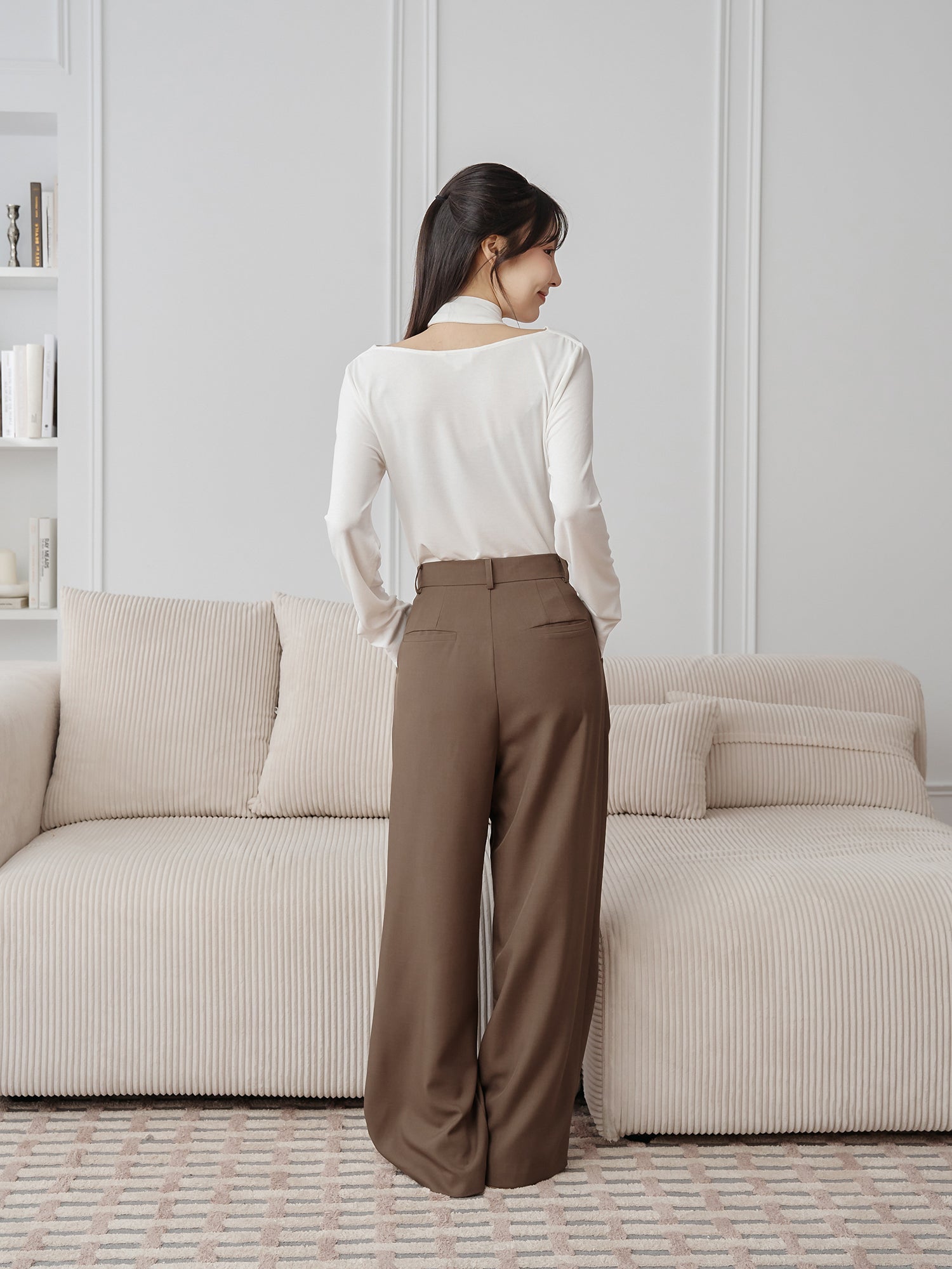 Cowl Neck Top With Scarf