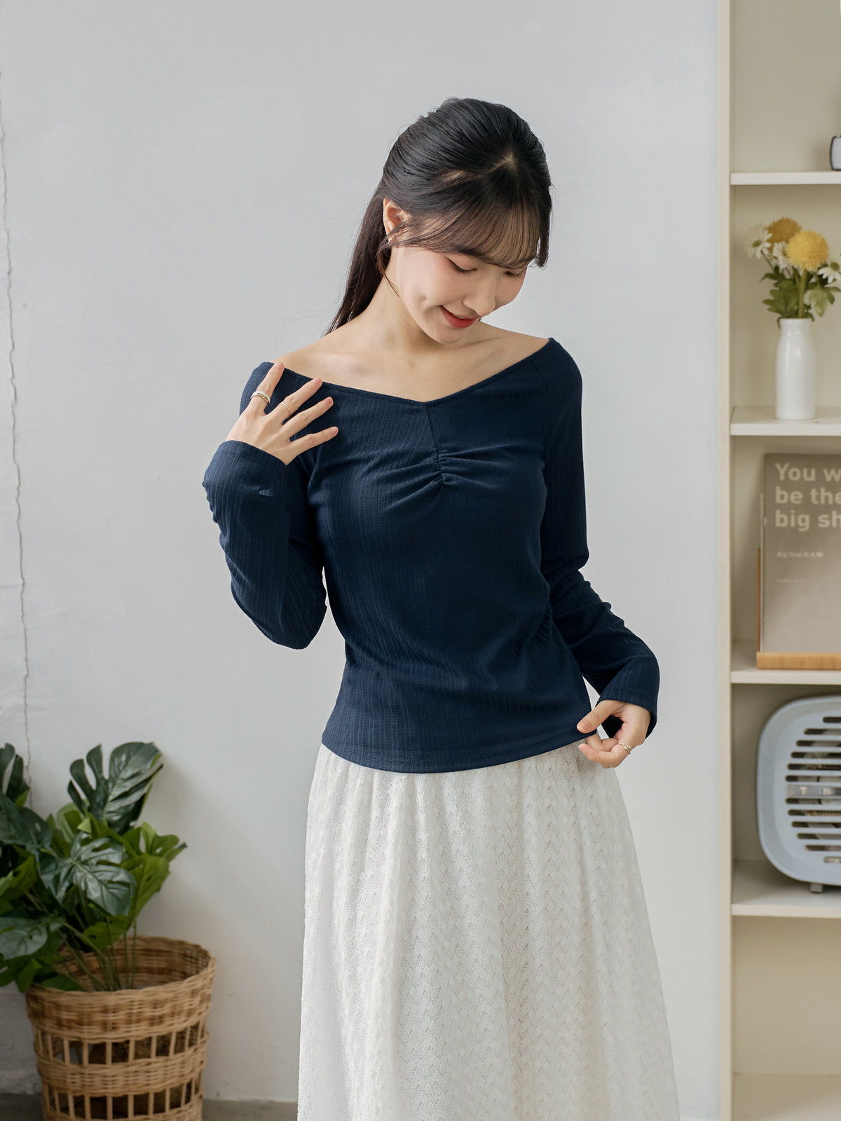 V-neck Front Gather Top