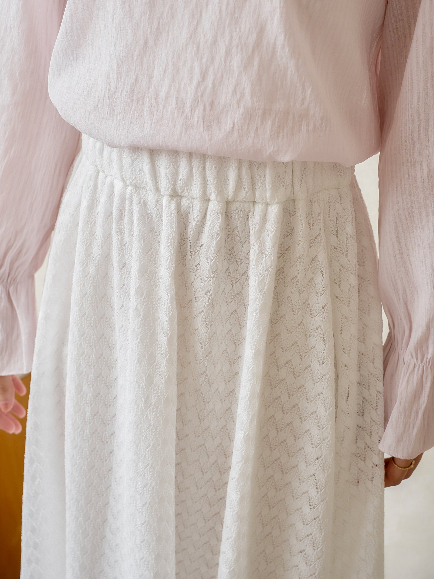 蕾絲感半身長裙