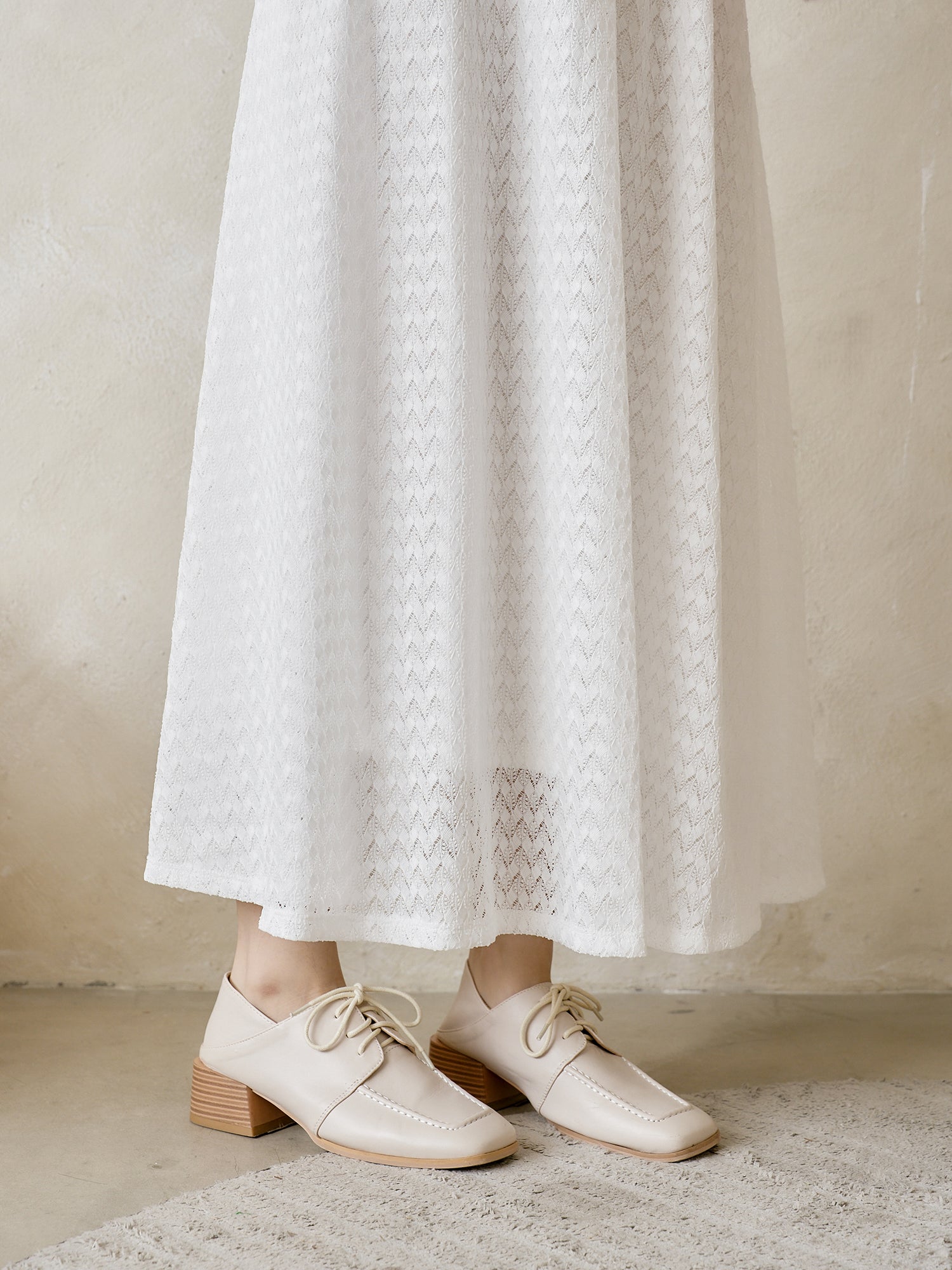 蕾絲感半身長裙