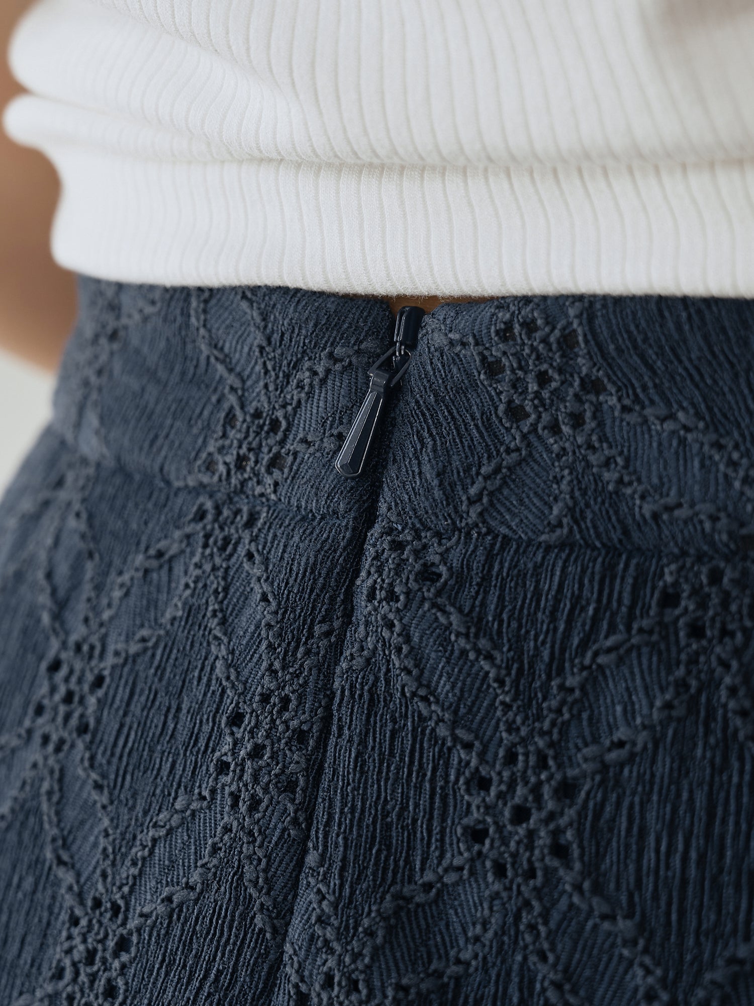 Eyelet Midi Skirt