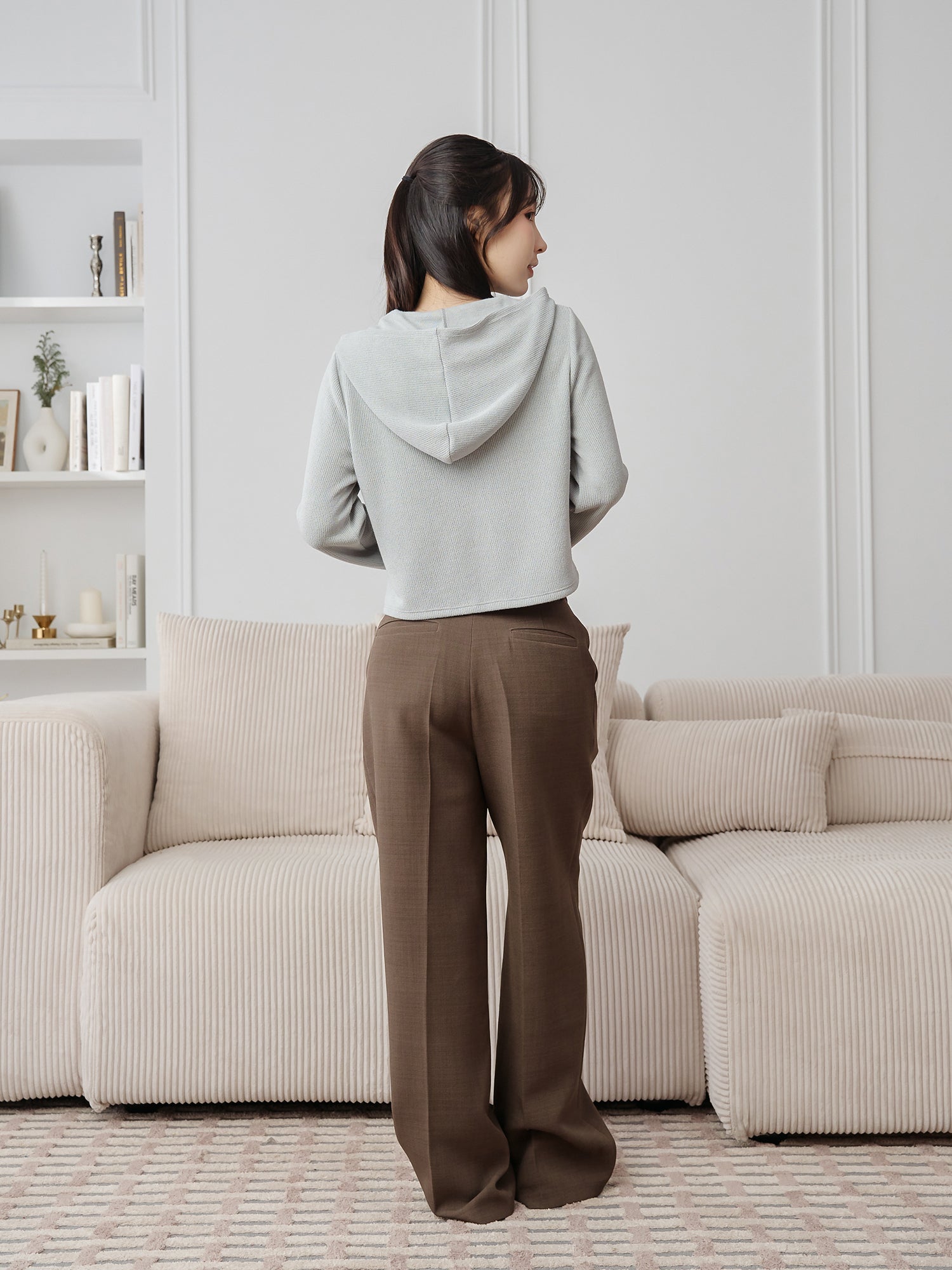 Henley Hooded Knit Top