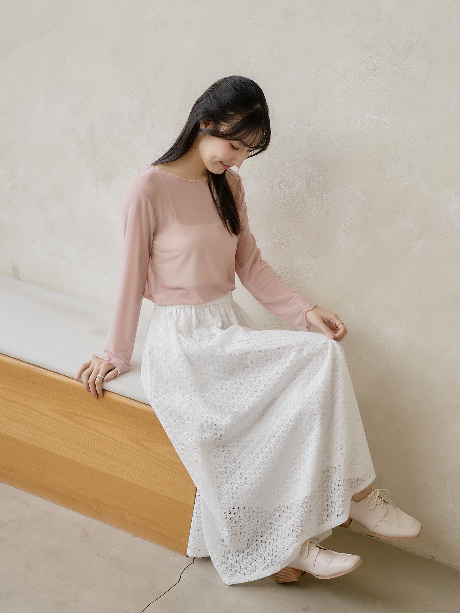 Soft Ruffle Sheer Top