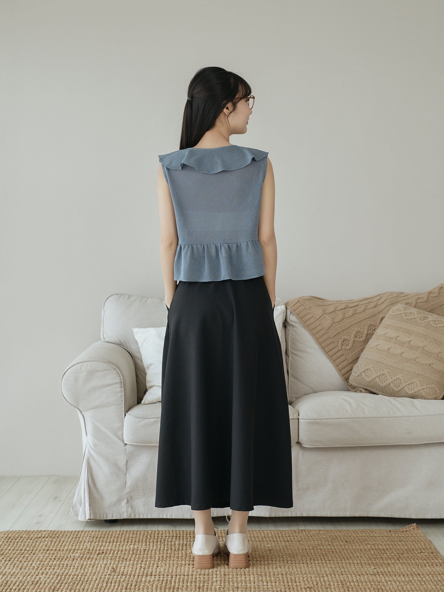Ruffle Tie Detail Sleeveless Top