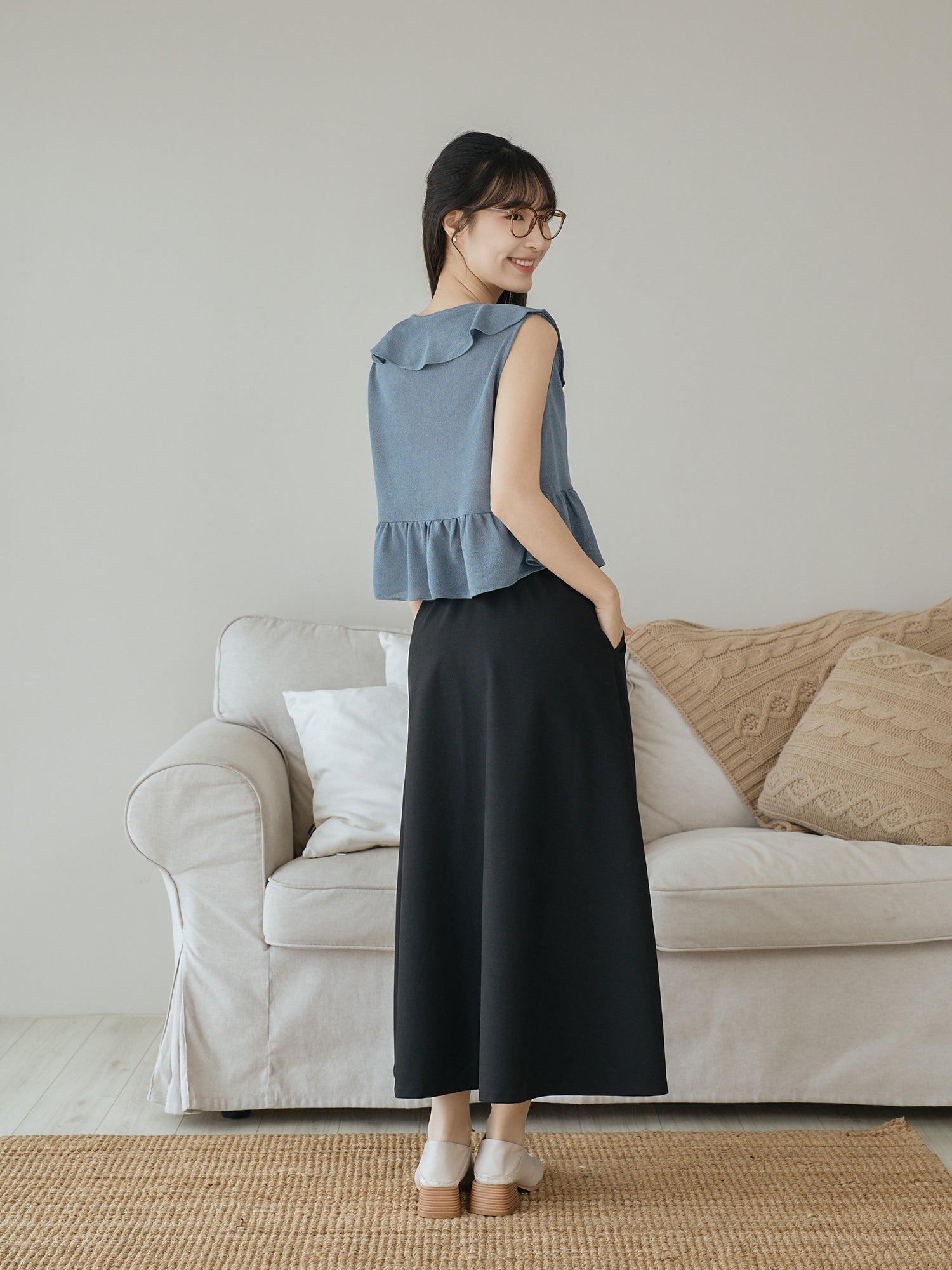 Pleated Midi Skirt