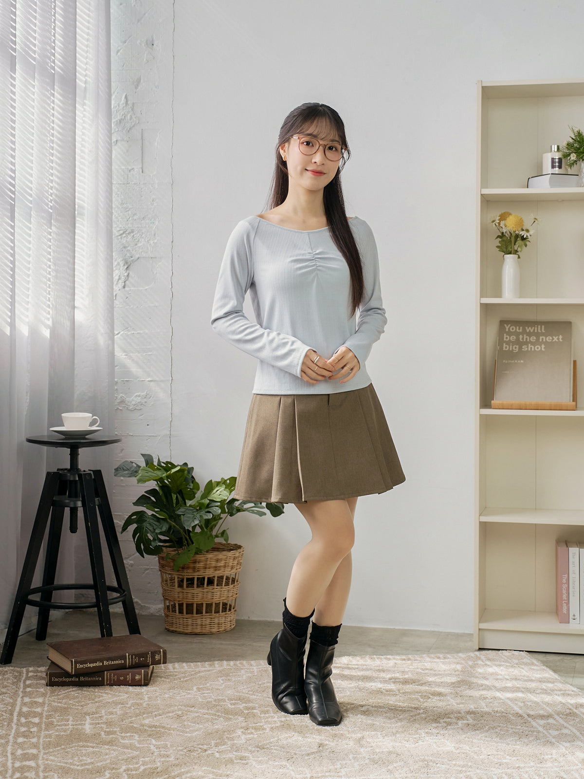 V-neck Front Gather Top