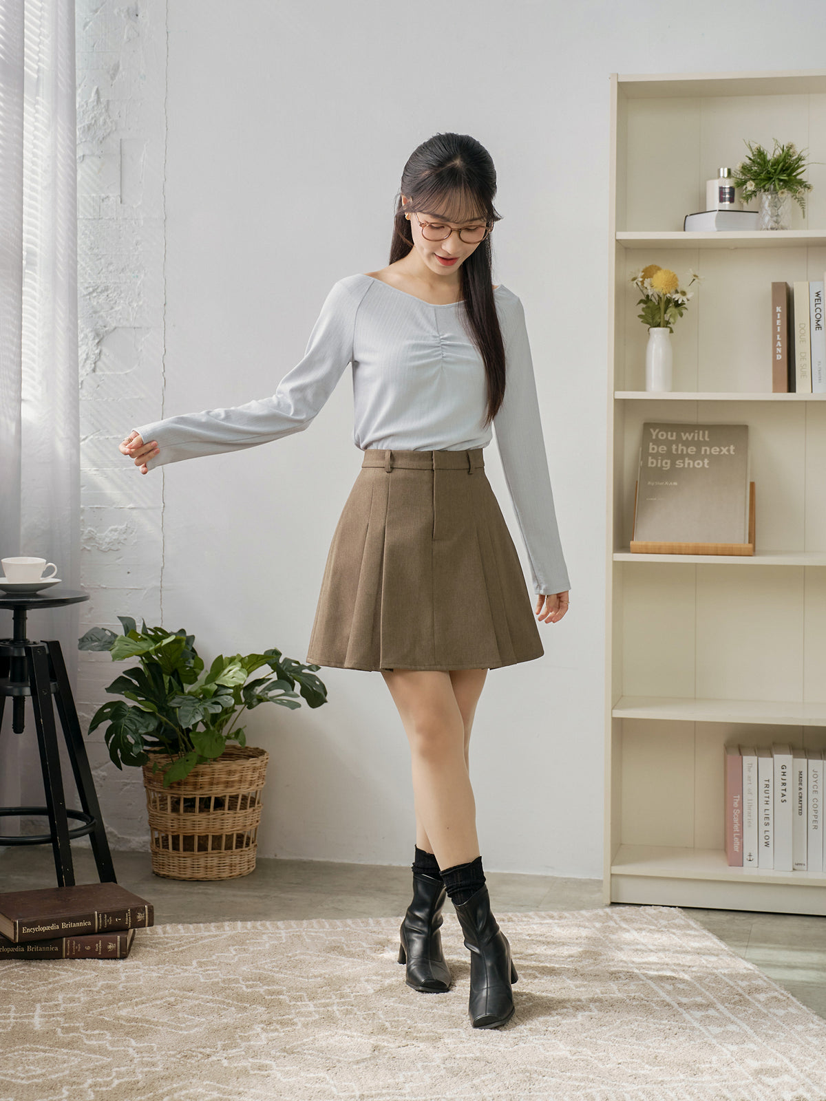 V-neck Front Gather Top