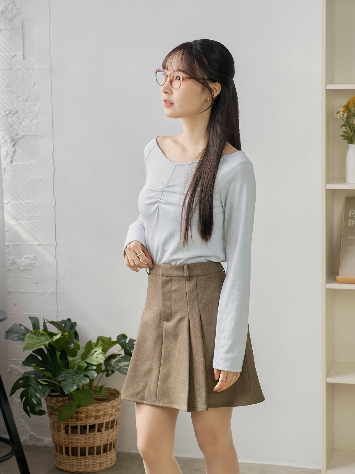 V-neck Front Gather Top
