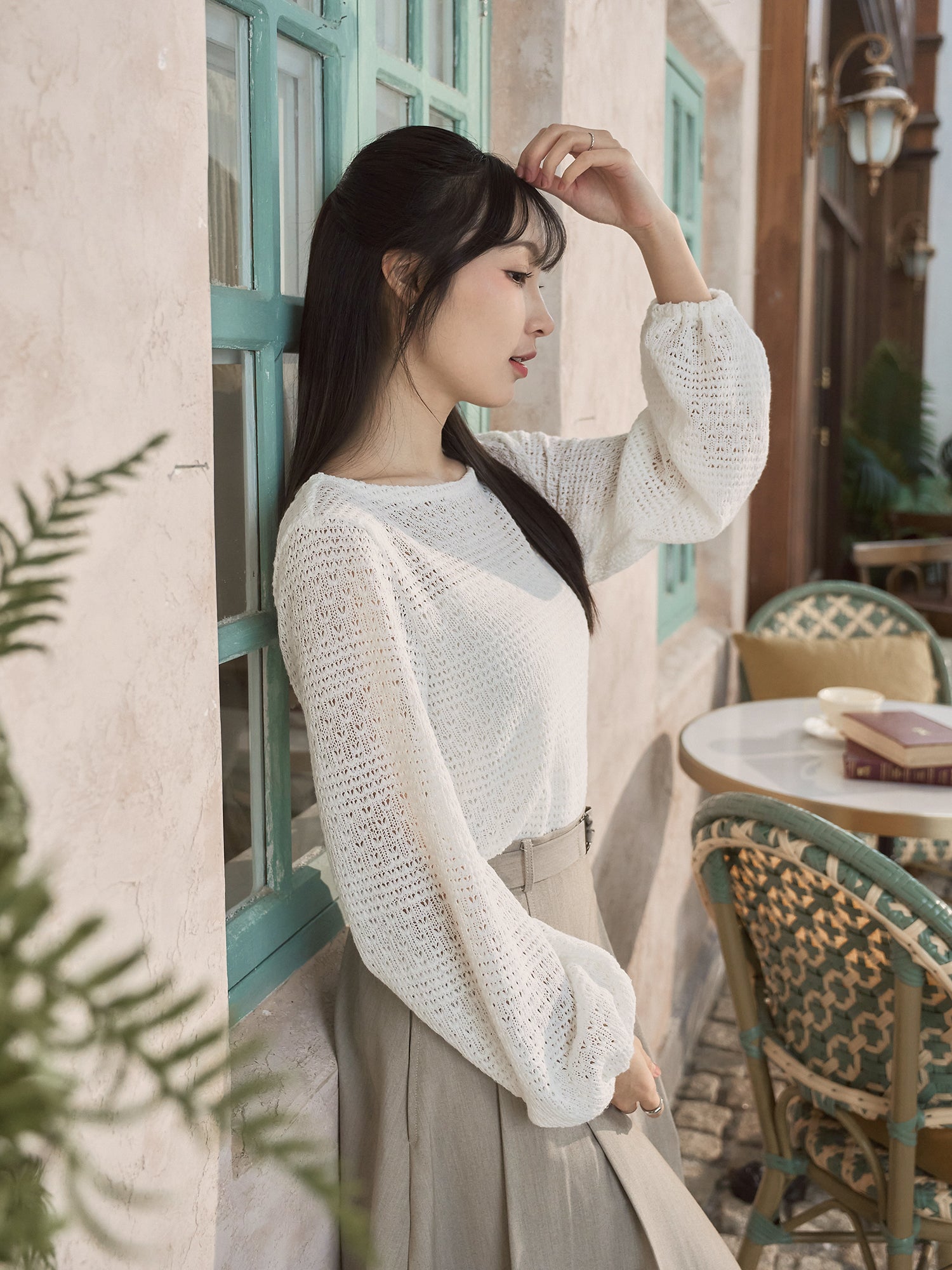 Sabrina Neck Crochet Top