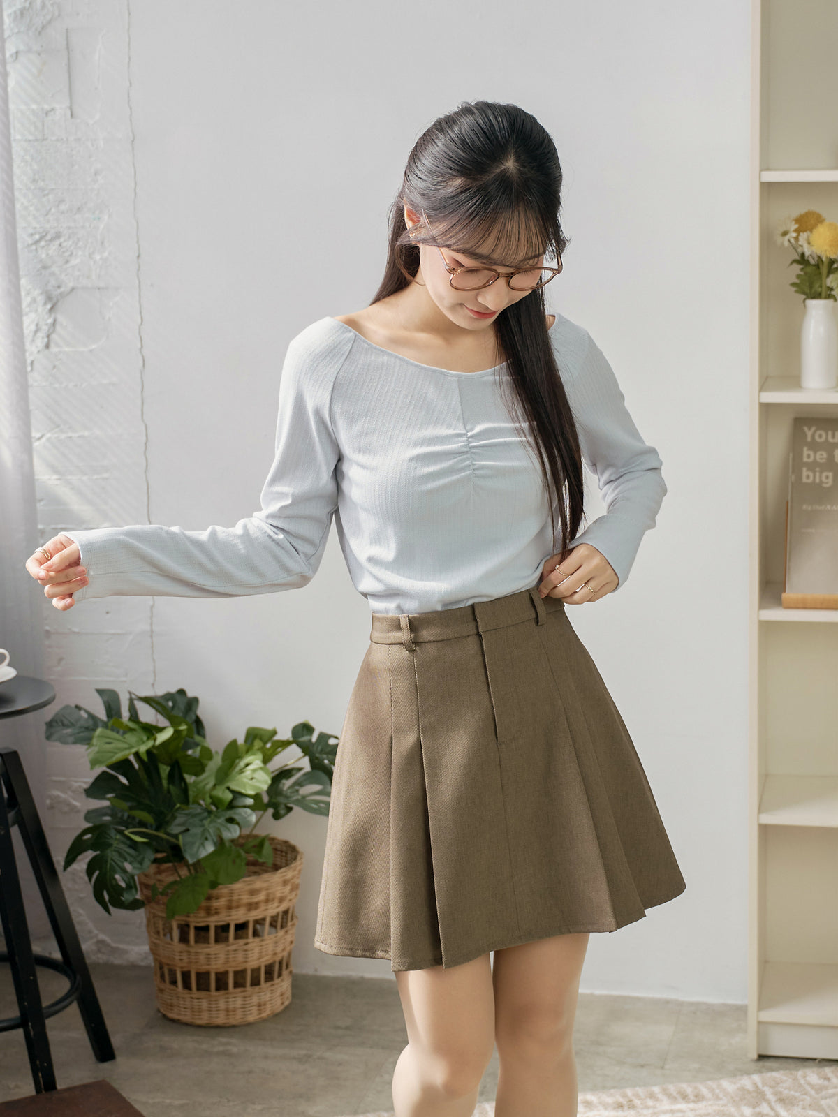 V-neck Front Gather Top