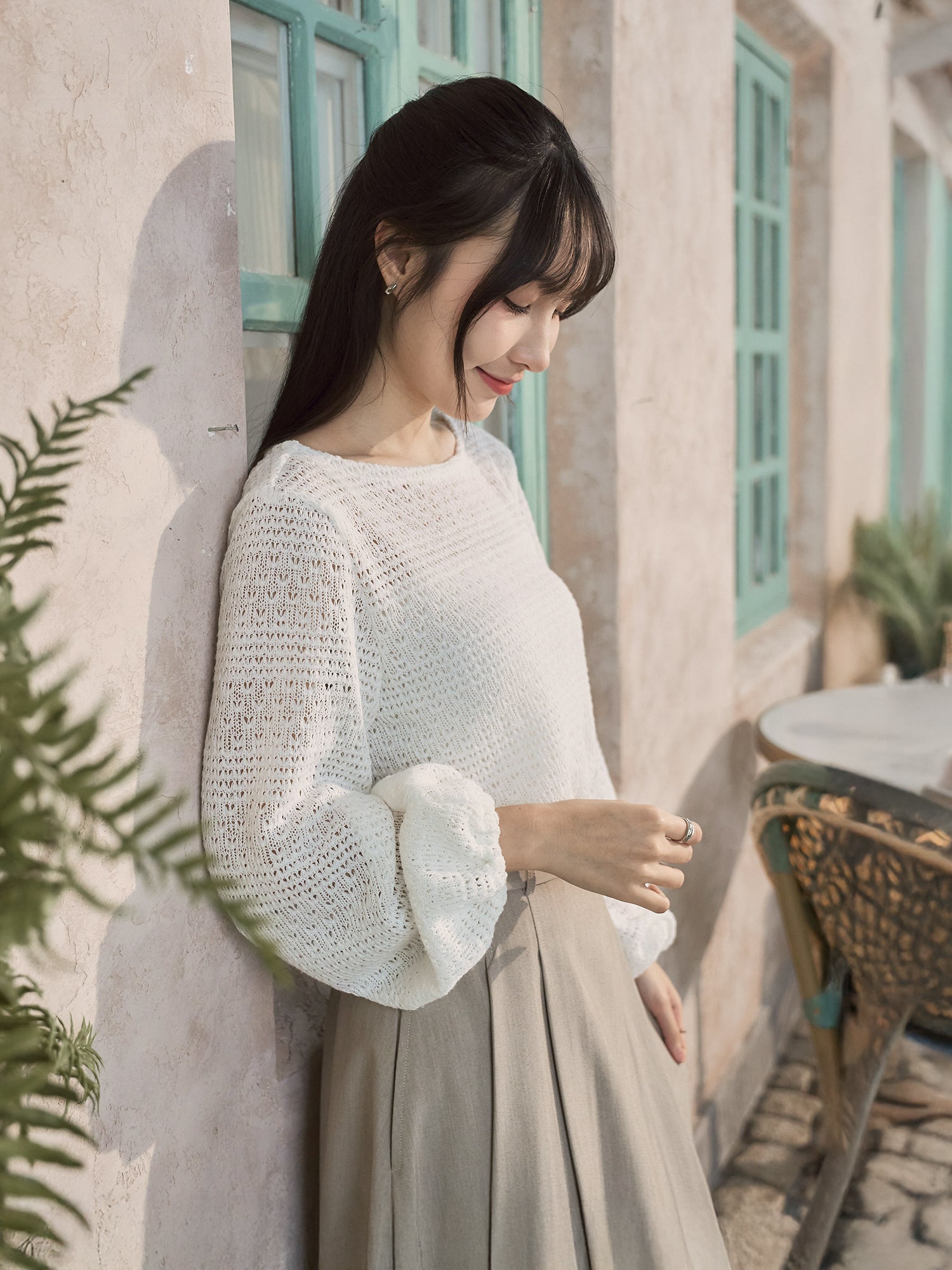 Sabrina Neck Crochet Top