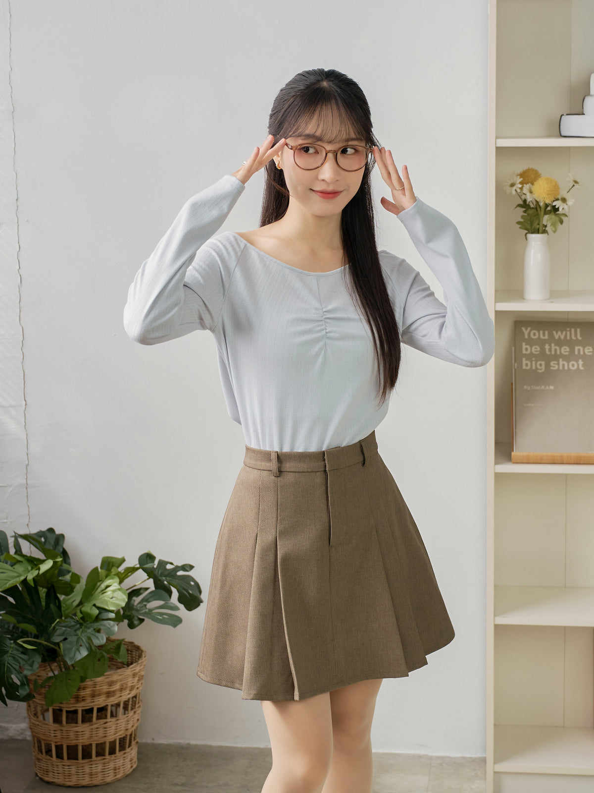 V-neck Front Gather Top