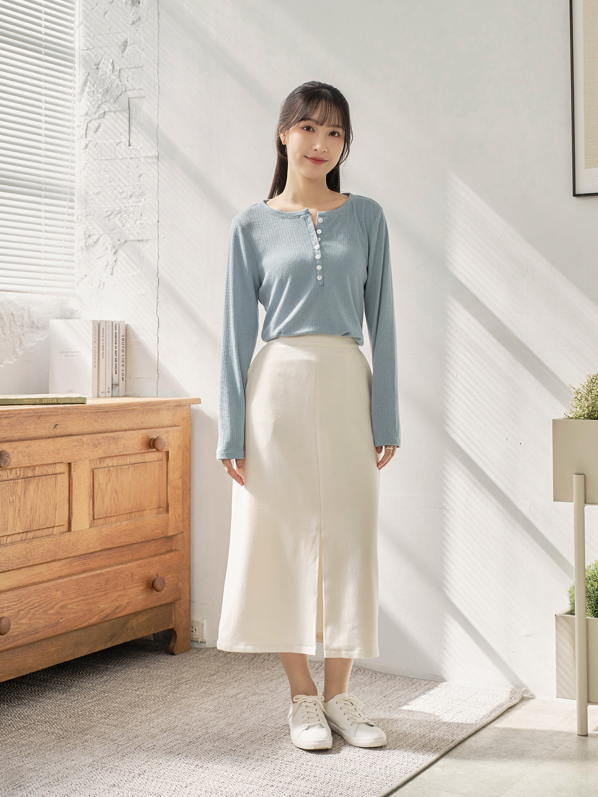 Long Sleeve Henley Top