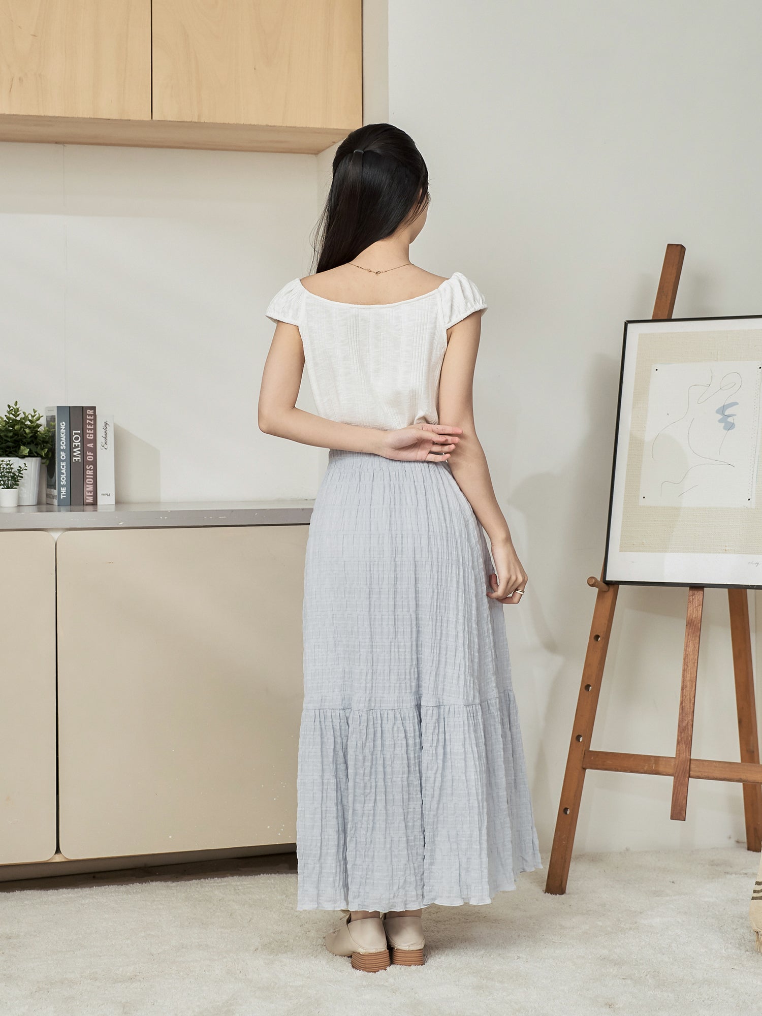 Knit-Blend Cap Sleeve Top