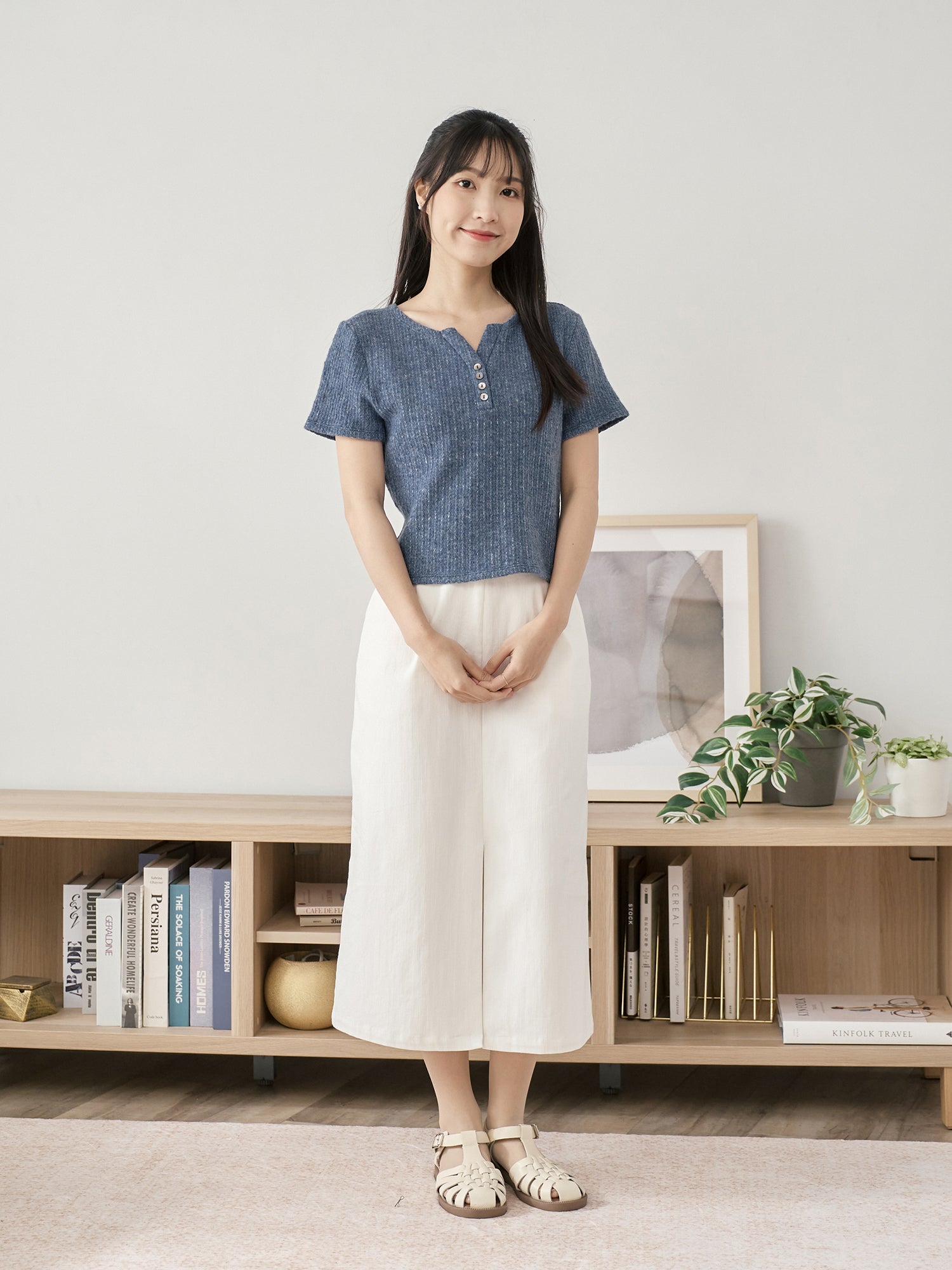 亨利領針織上衣