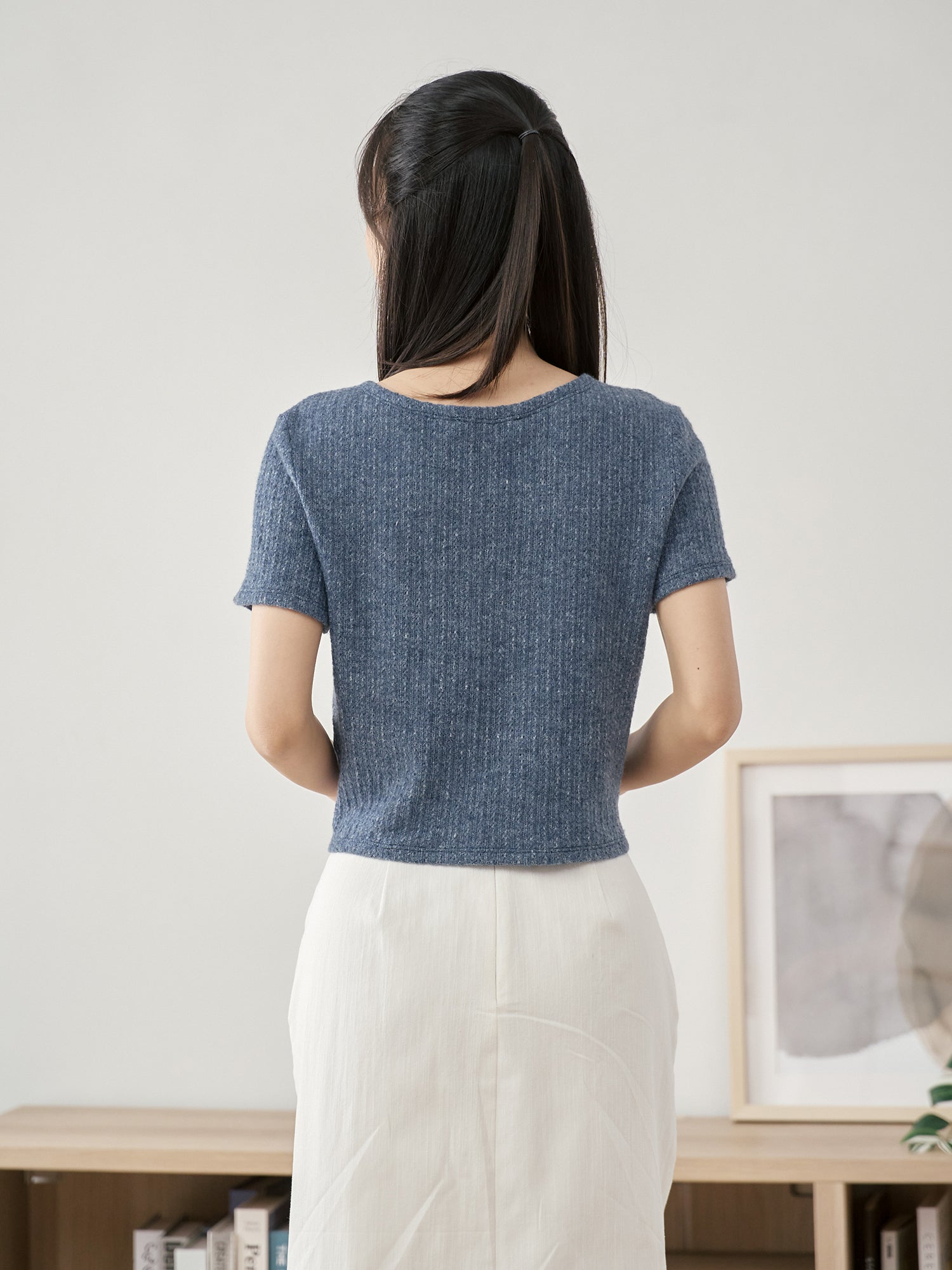 亨利領針織上衣