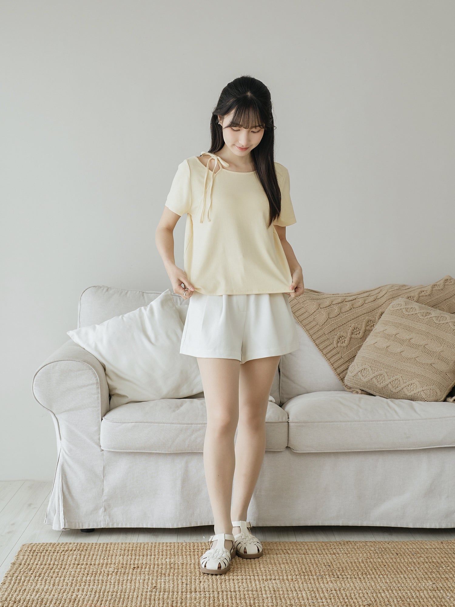 Tie Neck Cut Out Top