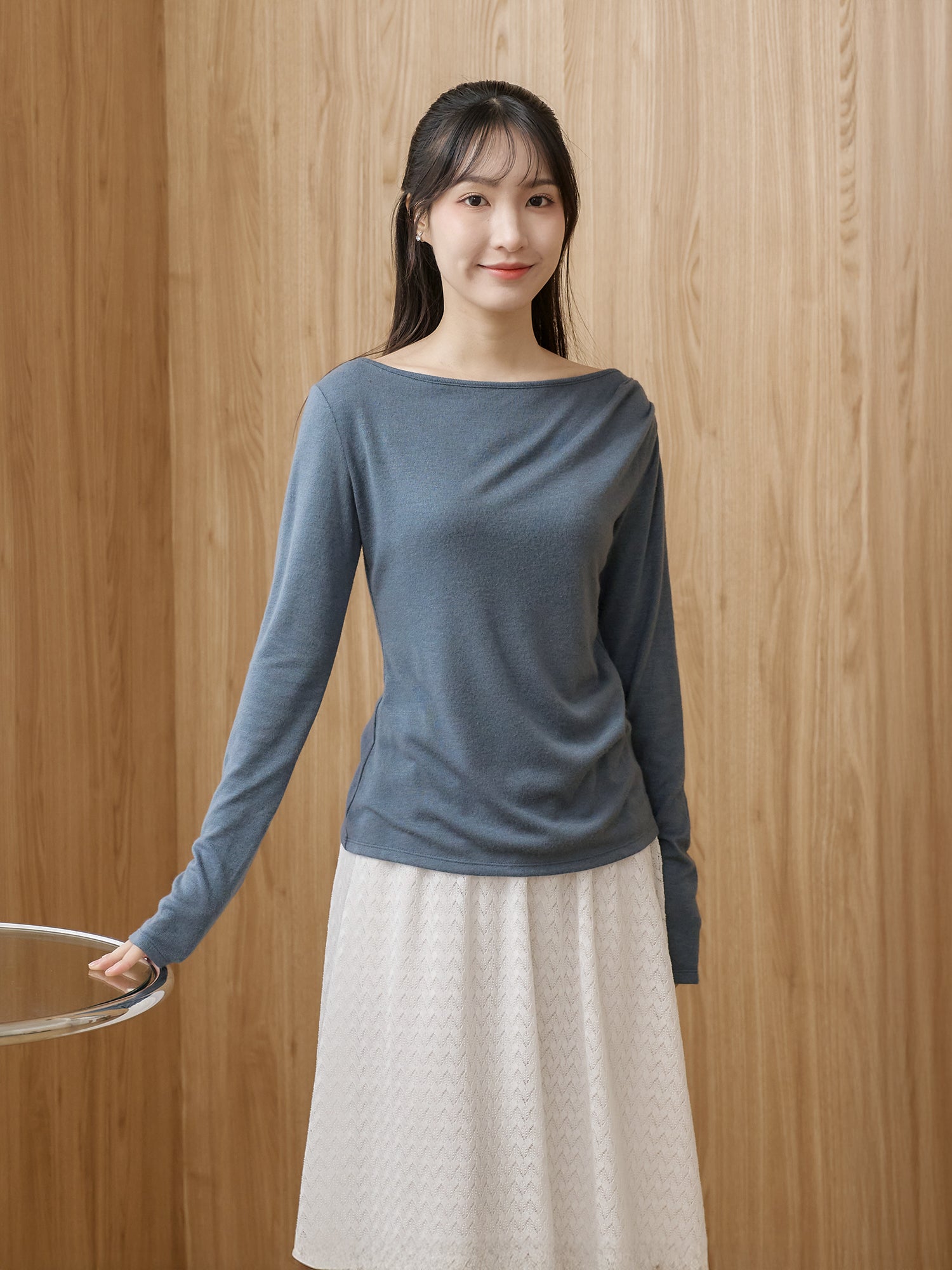 氣質打褶針織上衣