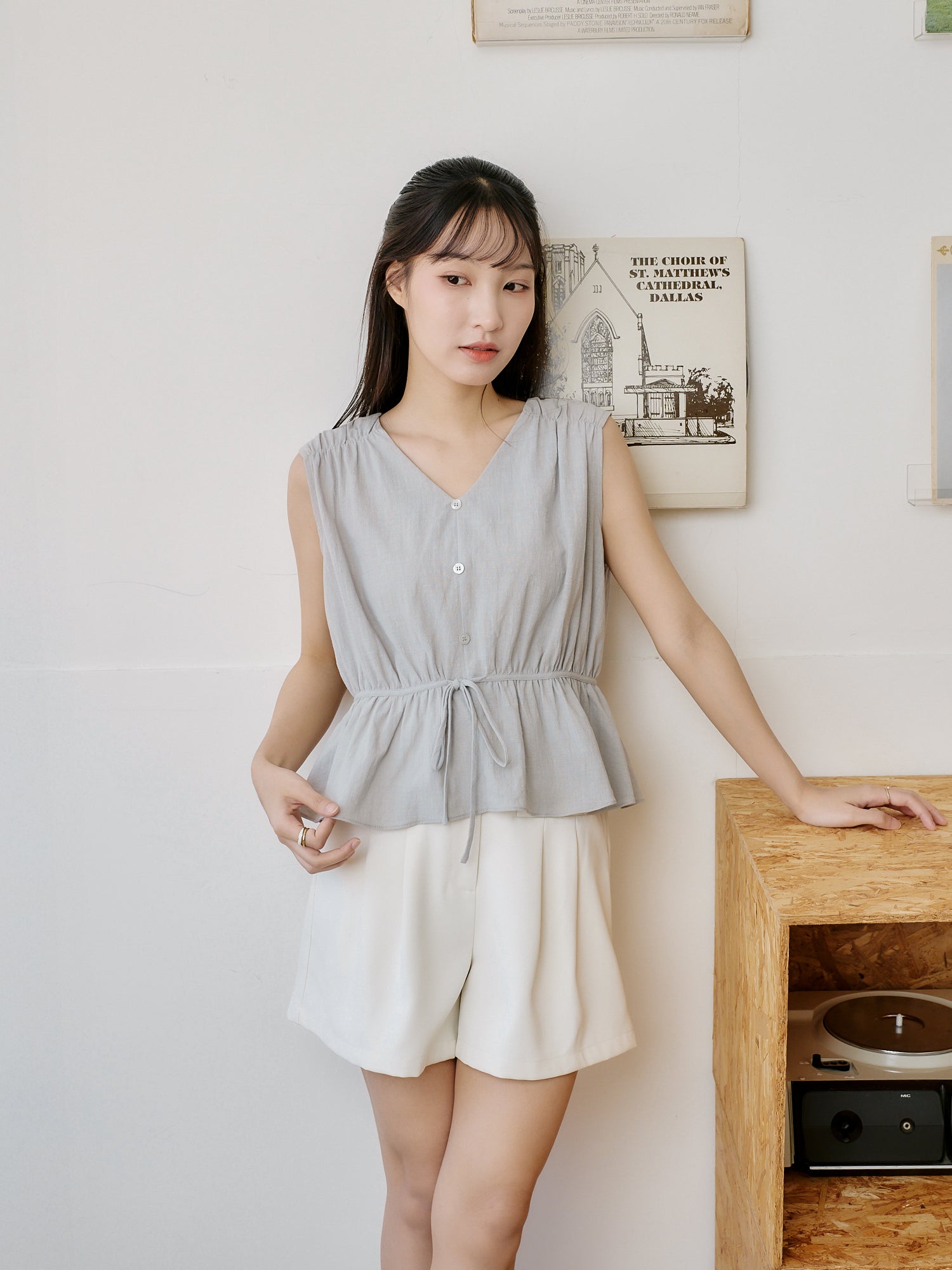 Tie Waist Sleeveless Top
