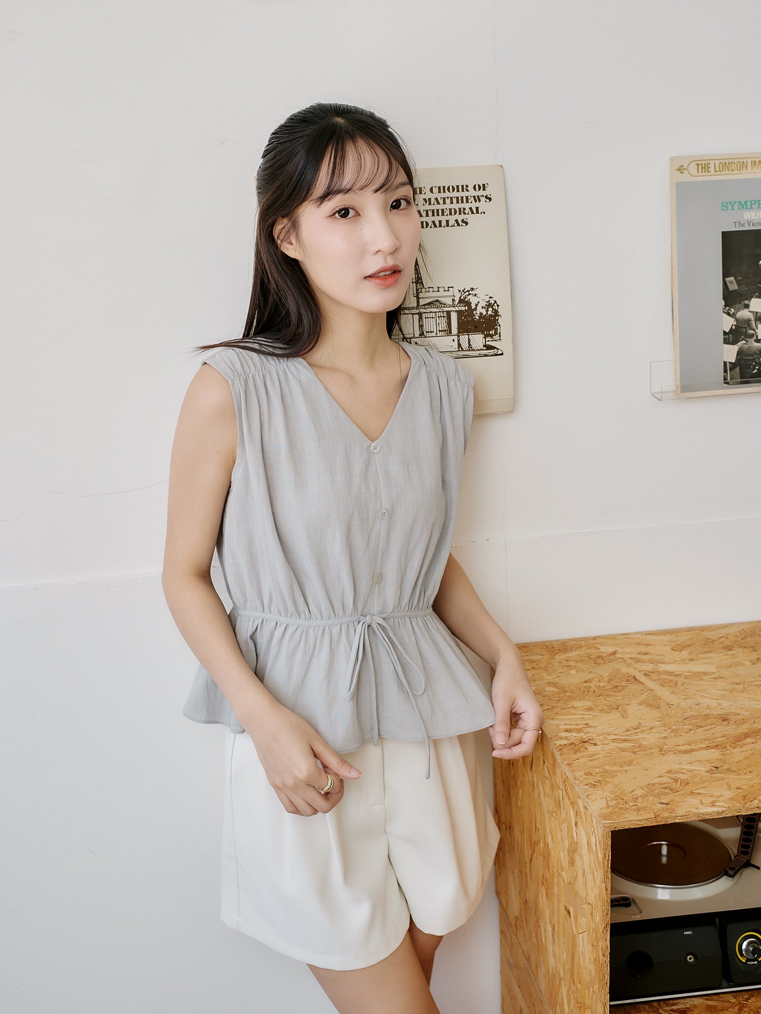 Tie Waist Sleeveless Top