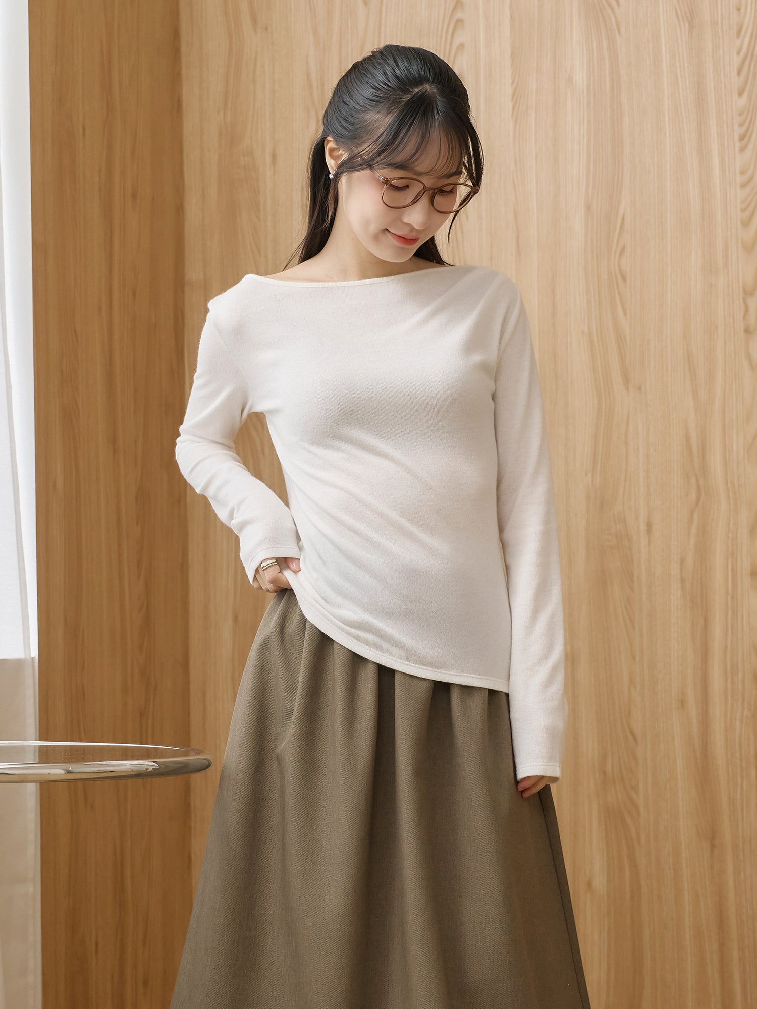 氣質打褶針織上衣