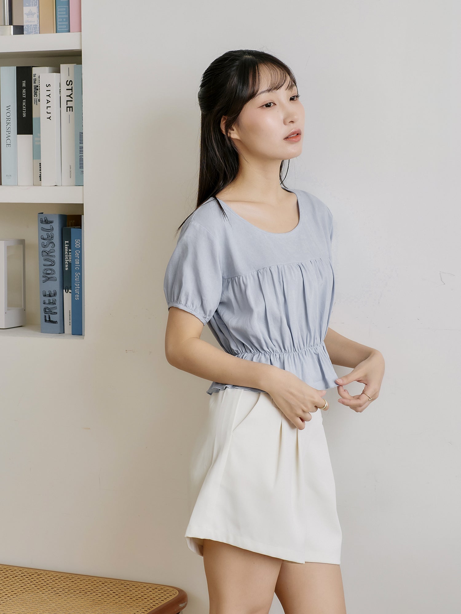 Feminine Elastic Waist Top