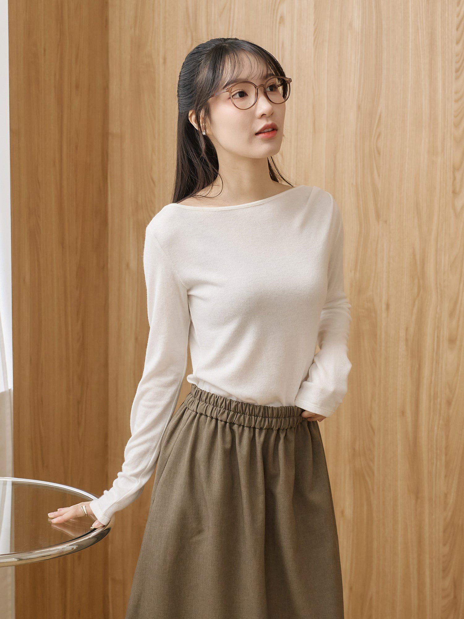 氣質打褶針織上衣