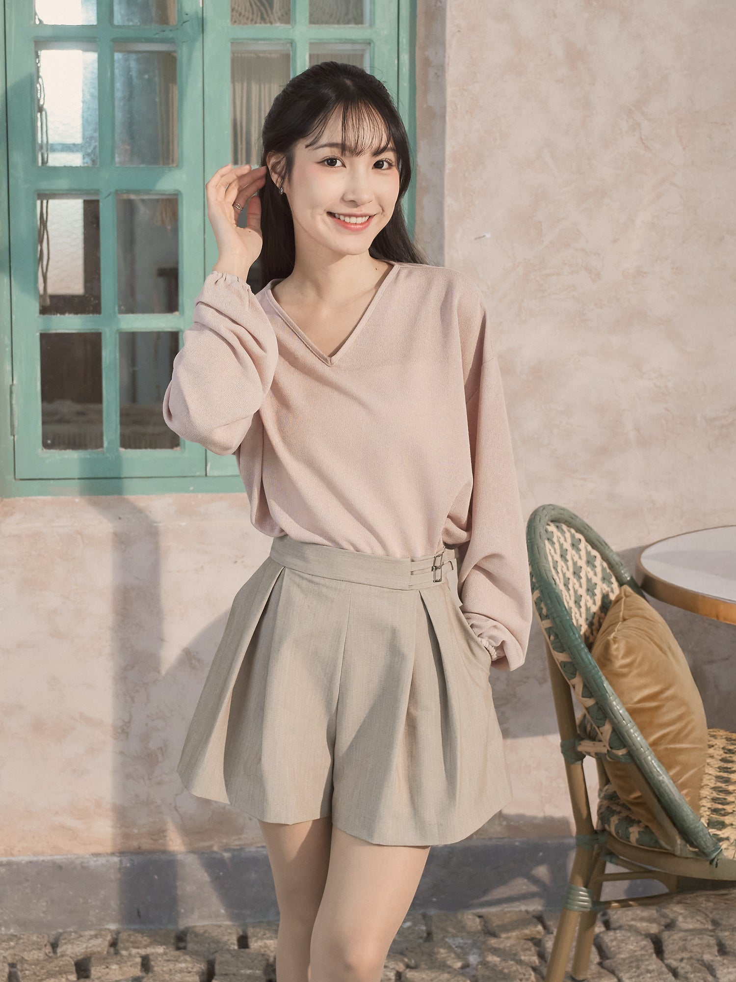 Buckled A-line Shorts