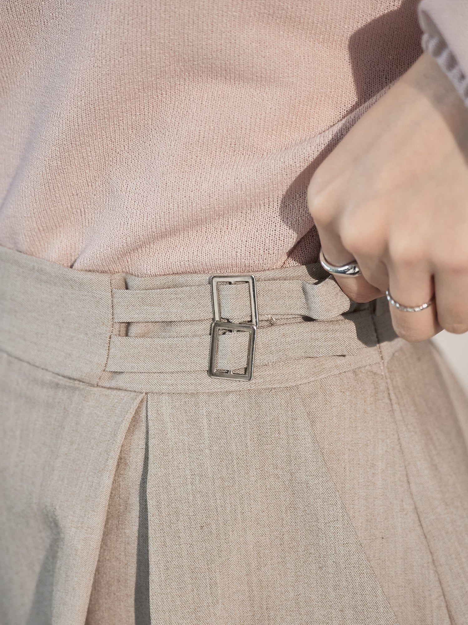 Buckled A-line Shorts