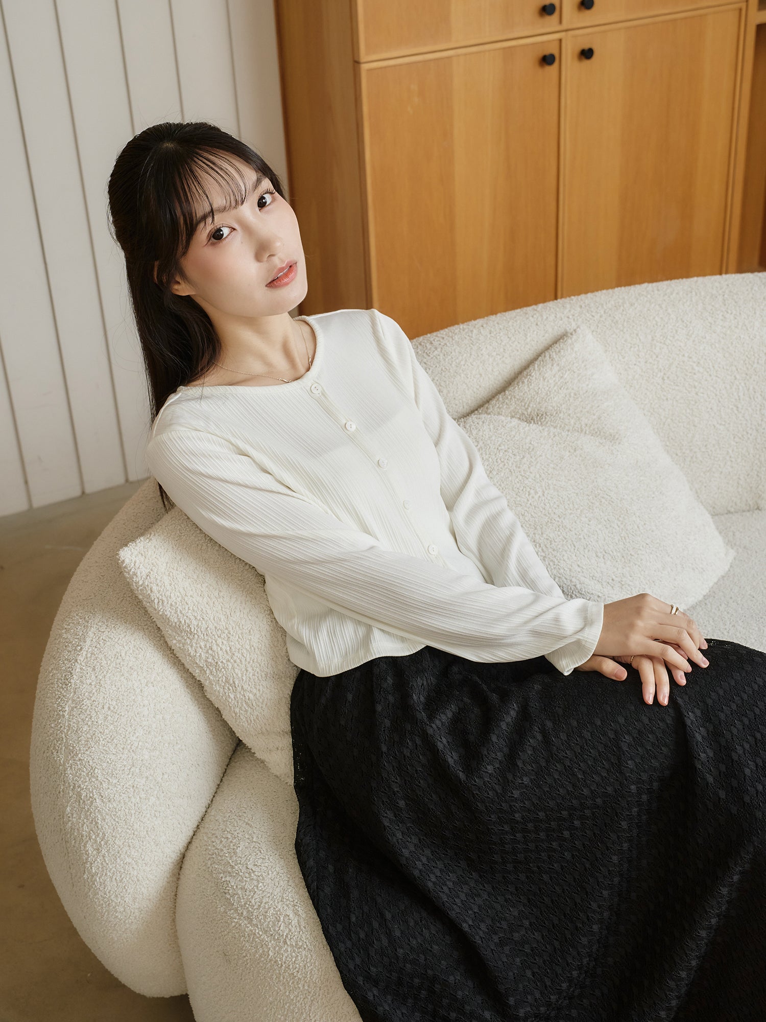 Cropped Pleated Cardigan