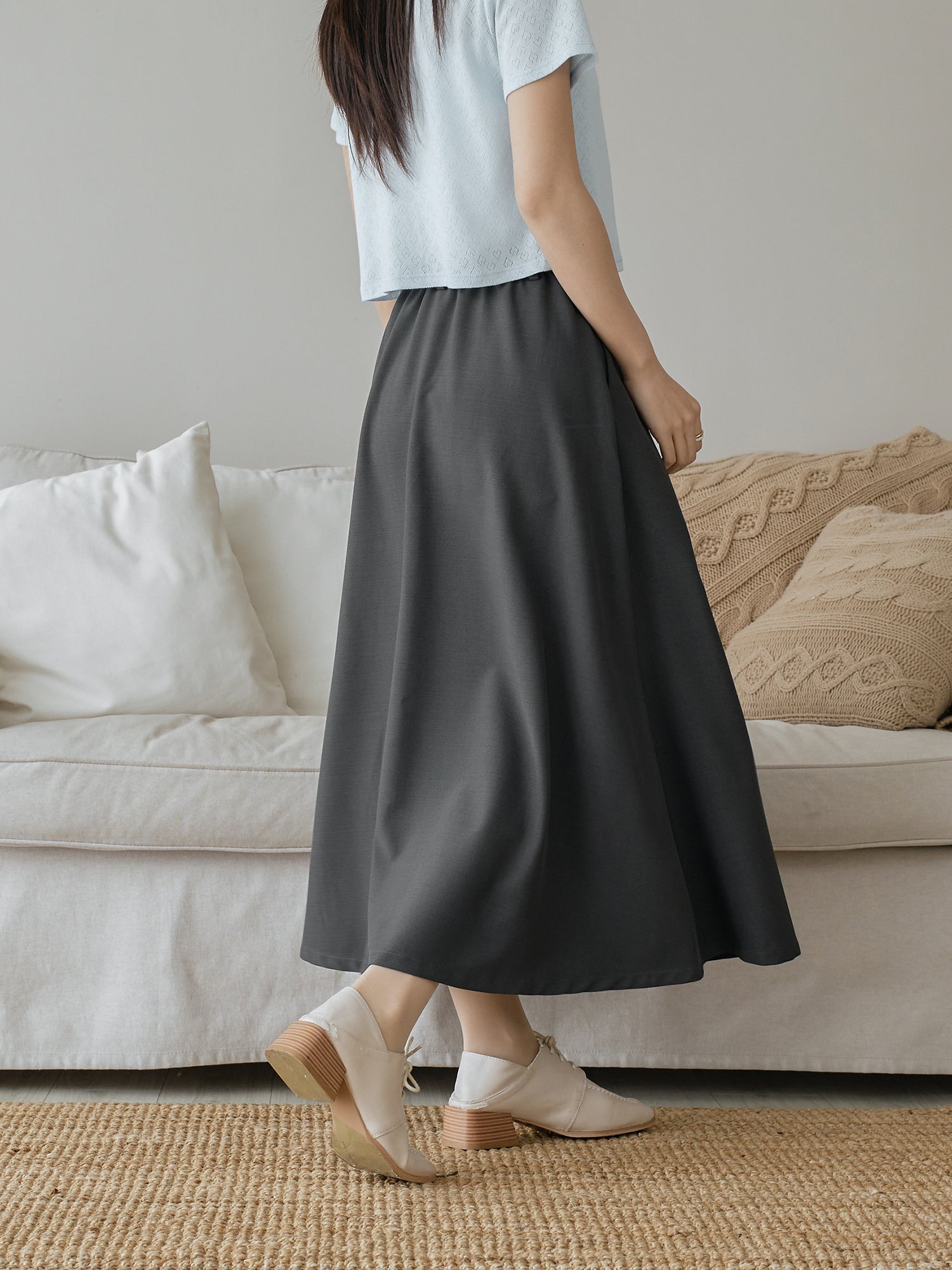 Pleated Midi Skirt