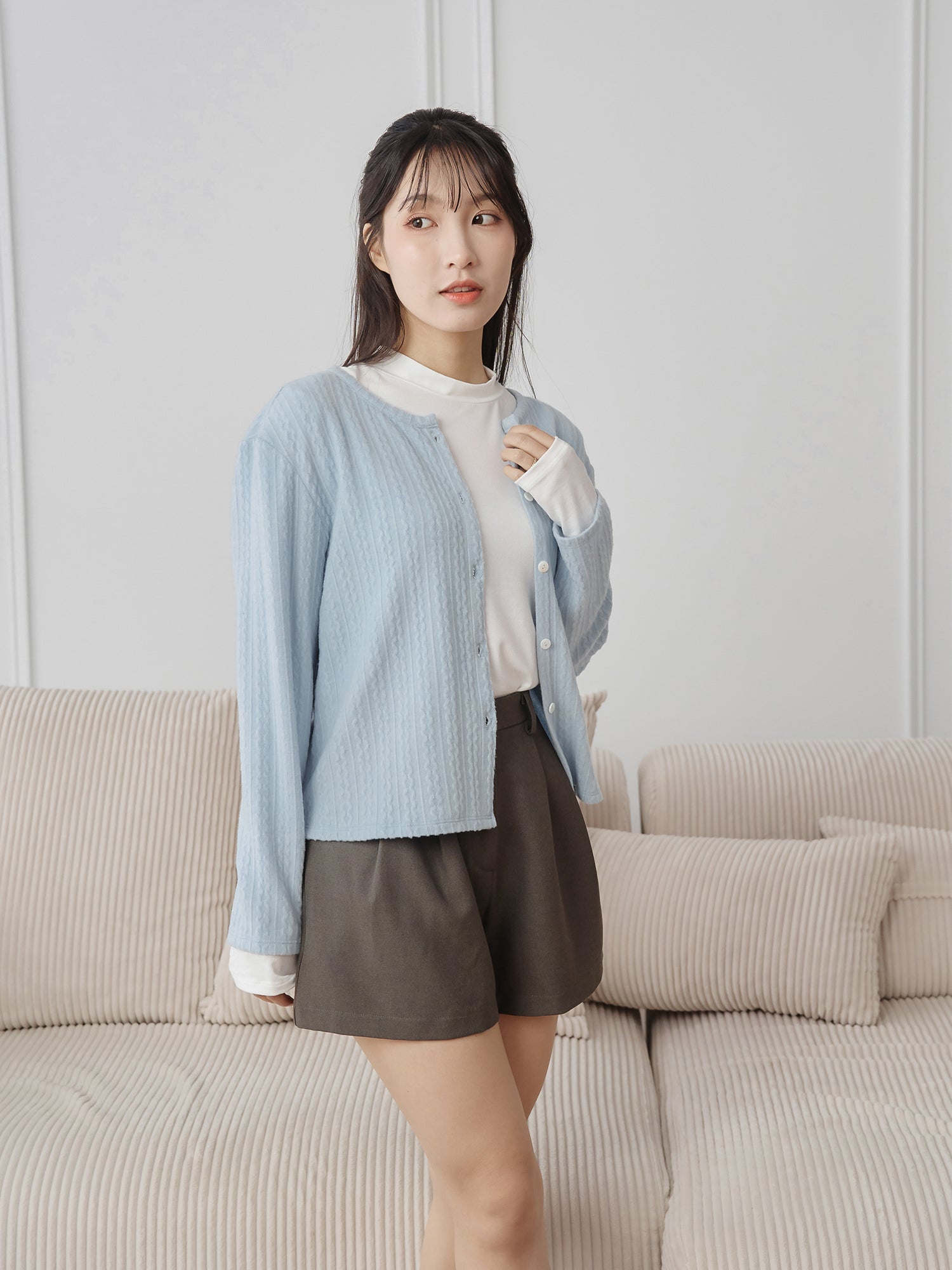 Furry Cable Cardigan