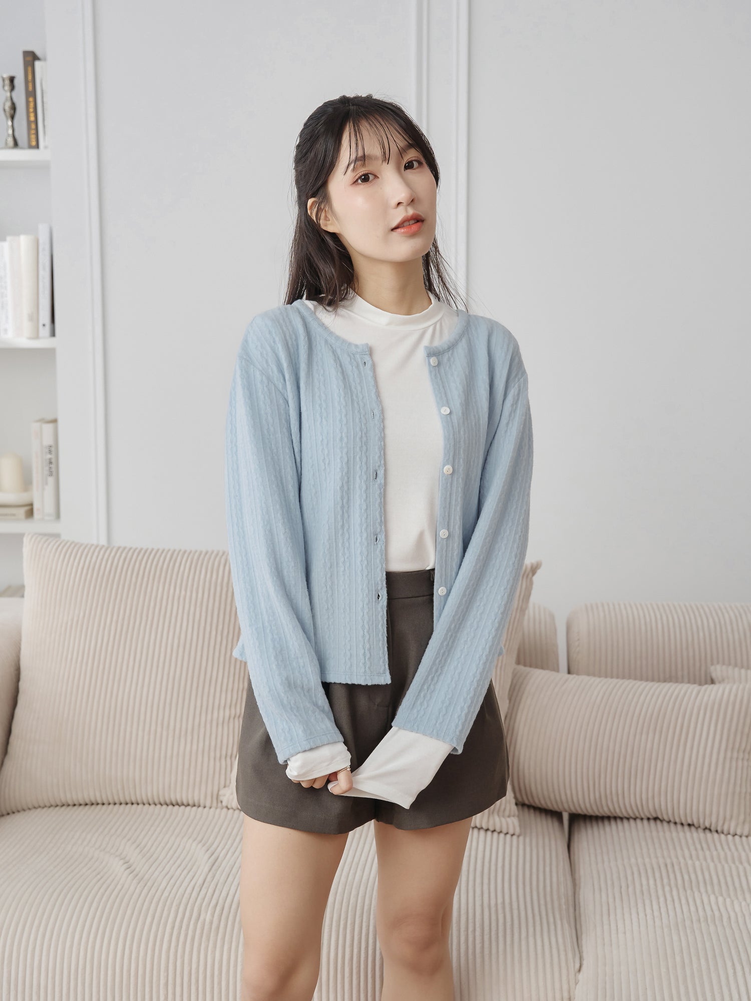 Furry Cable Cardigan