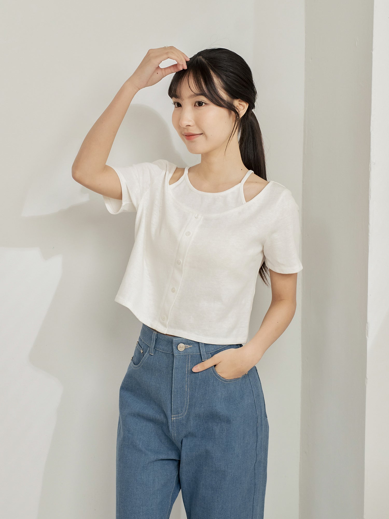 Layered Buttoned Top