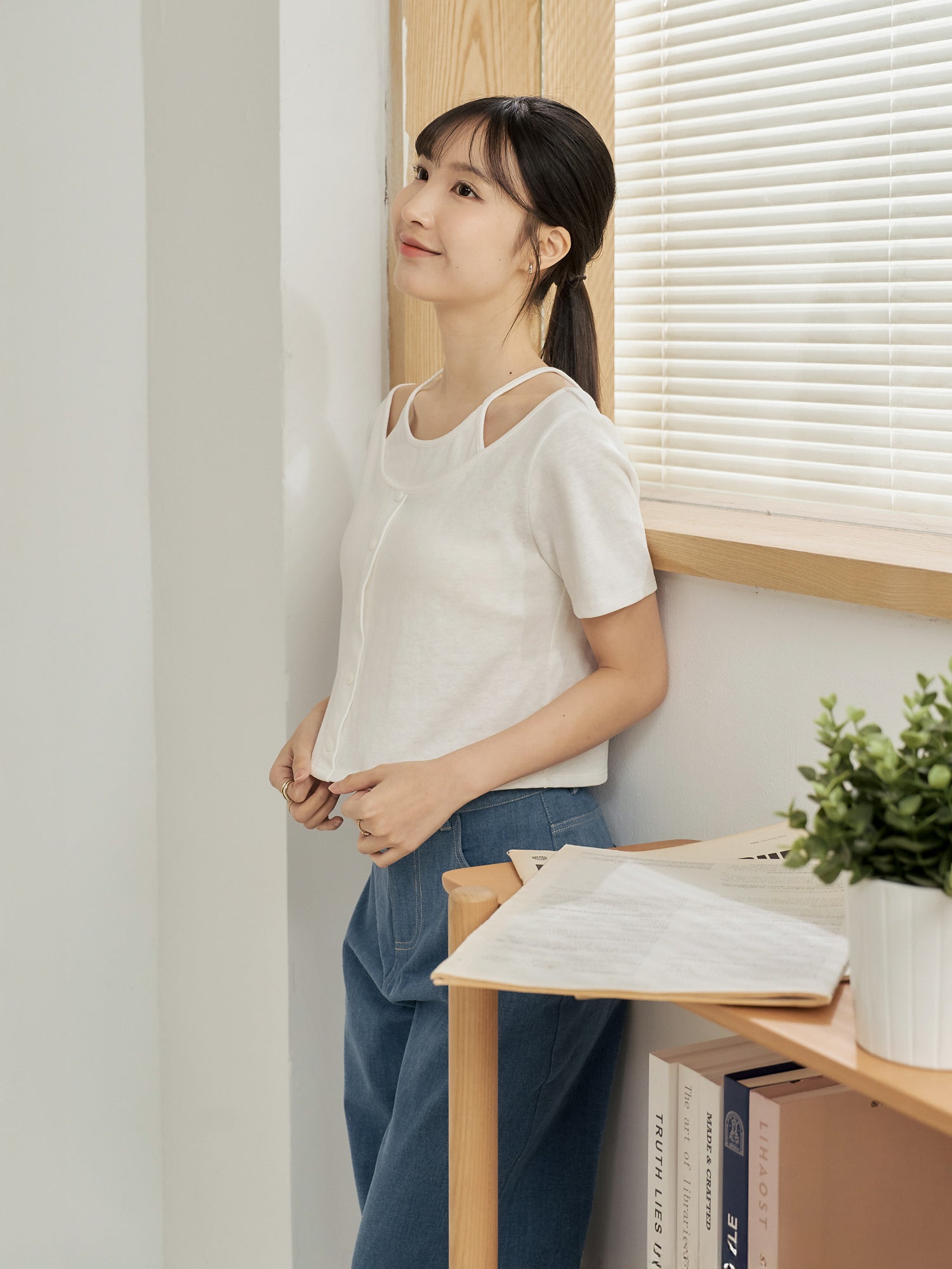 Layered Buttoned Top