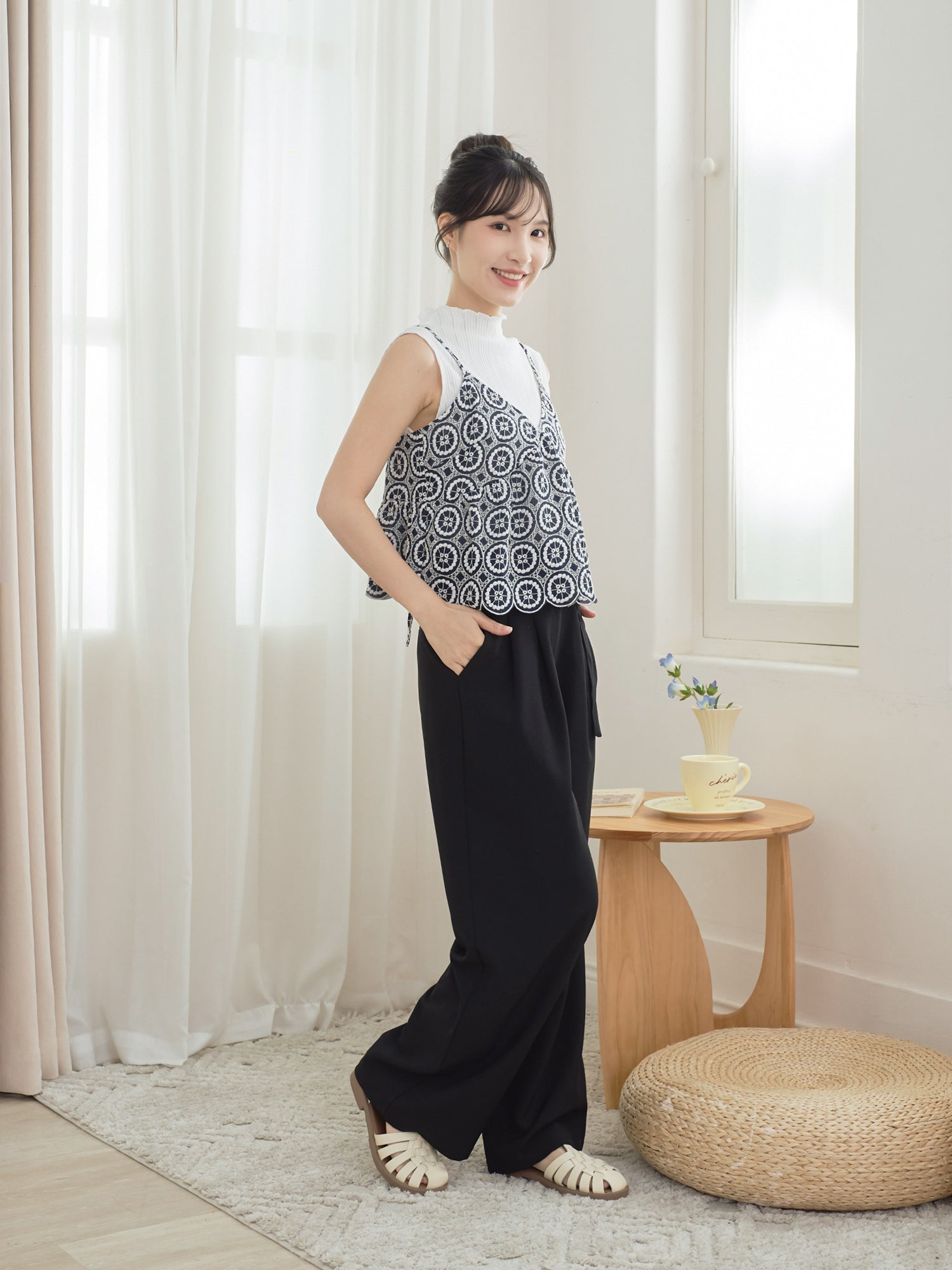 Veronica Embroidered Pattern Cami Top