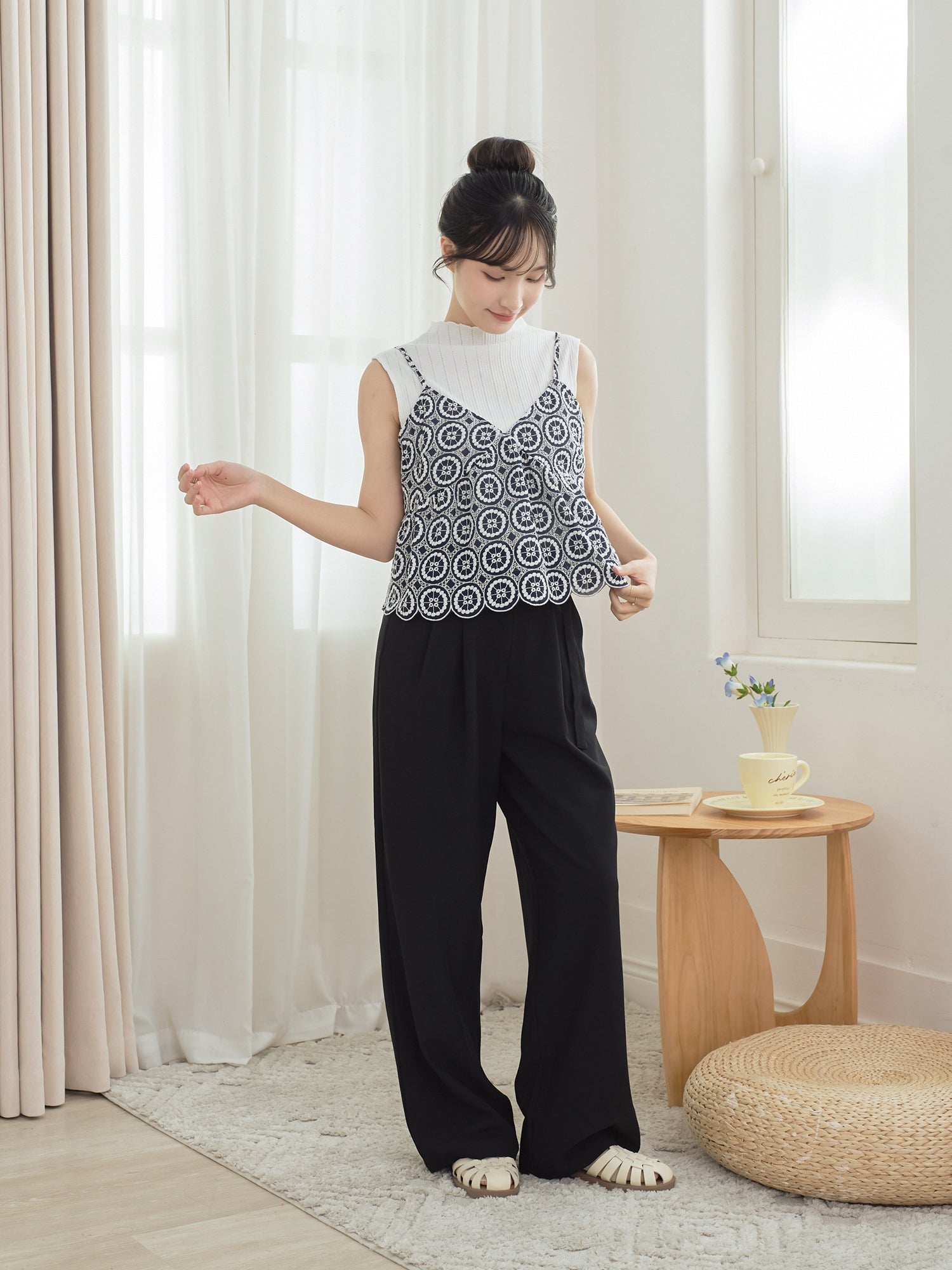 Veronica Embroidered Pattern Cami Top
