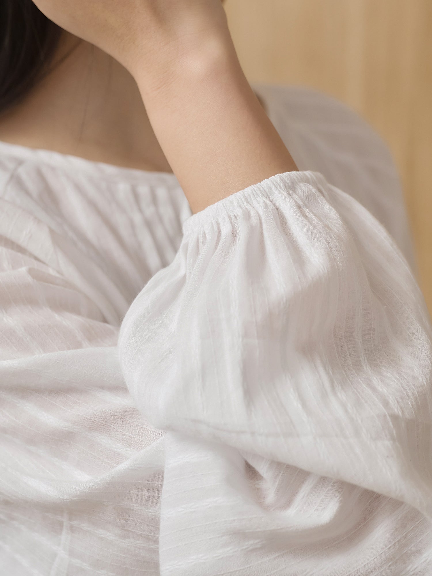 法式綁帶領口上衣