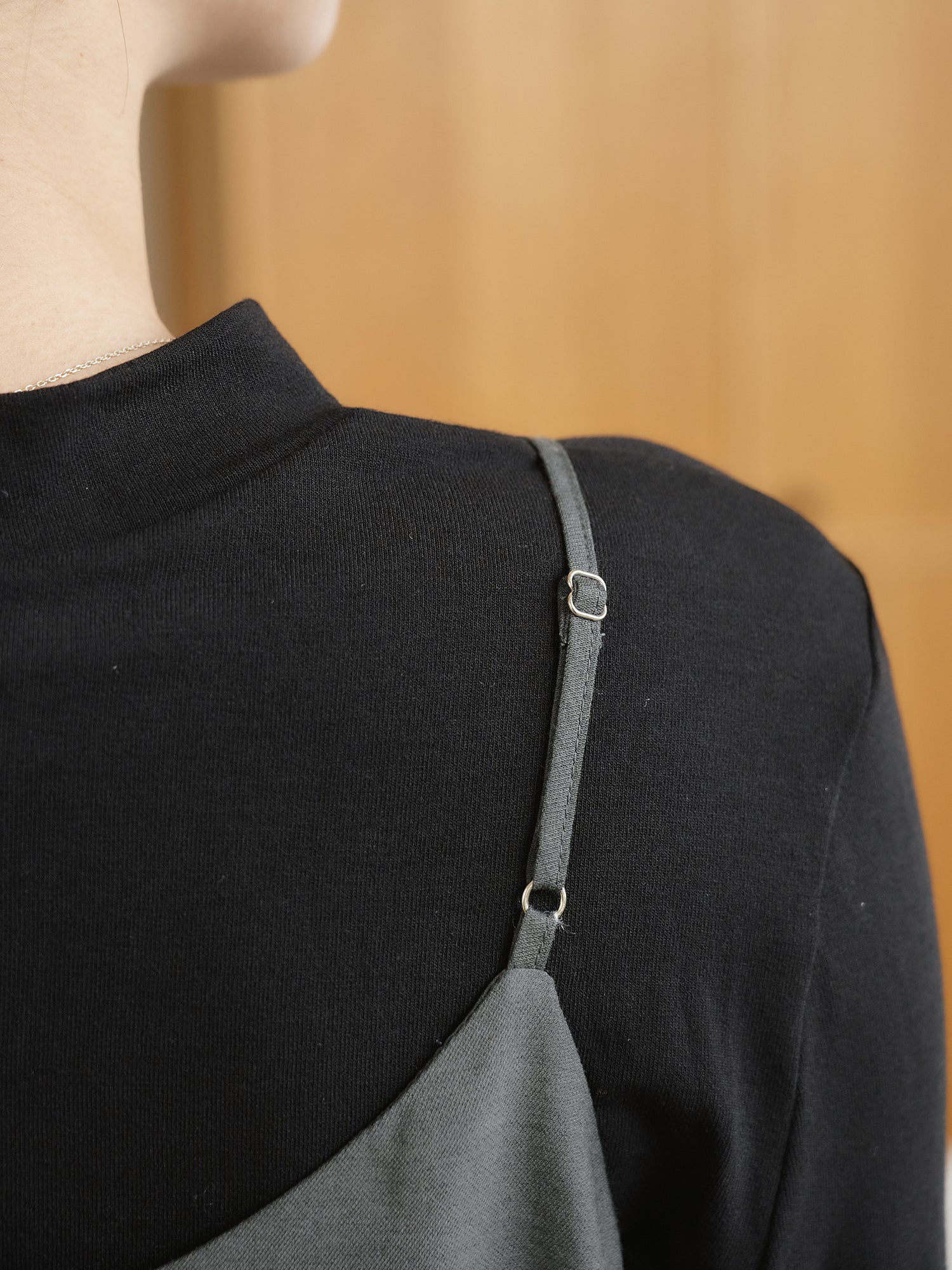 Wool-Blend Side Slit Cami Dress