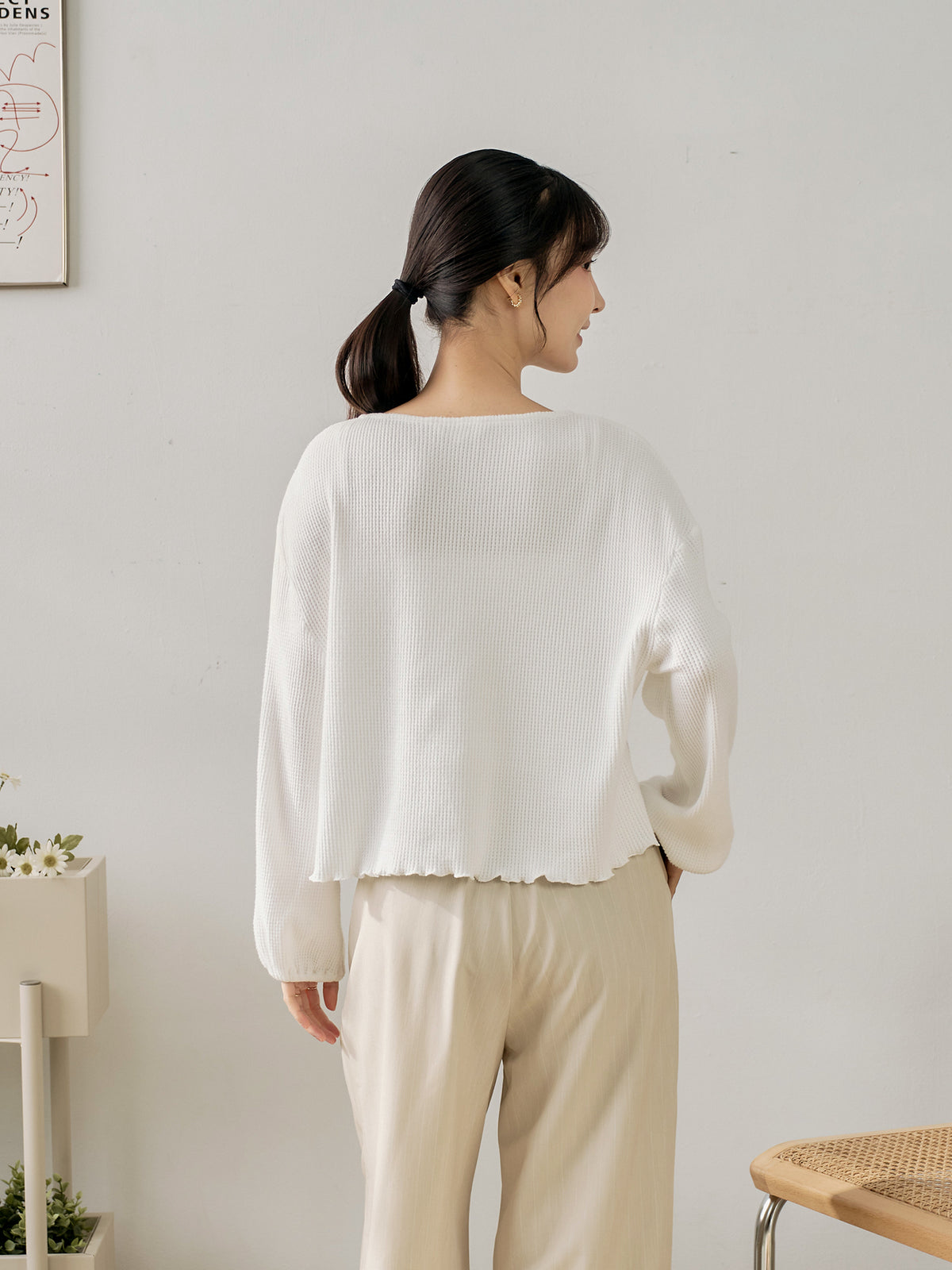 Waffle Tie Detail Cardigan