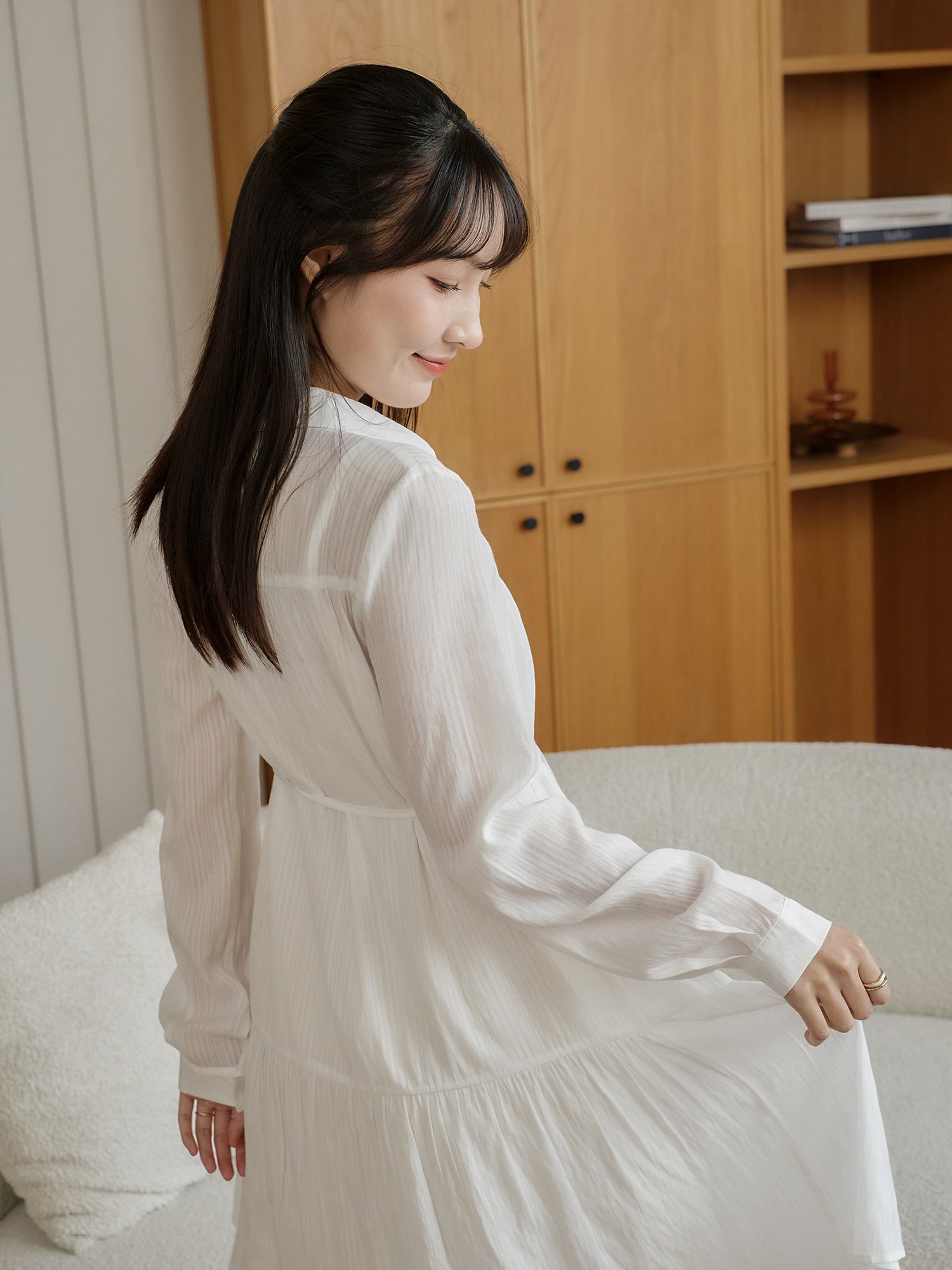 蛋糕襯衫連身裙（附打底裙）