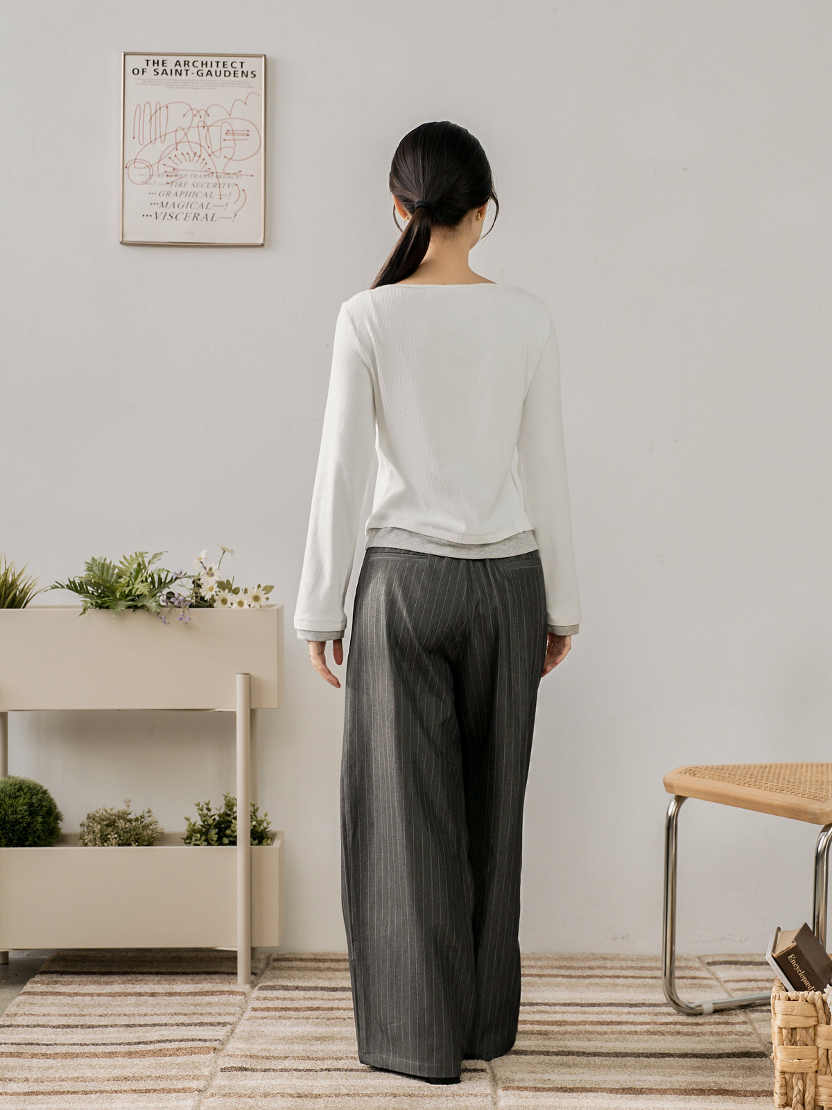 Soft Contrast Layered Henley Top