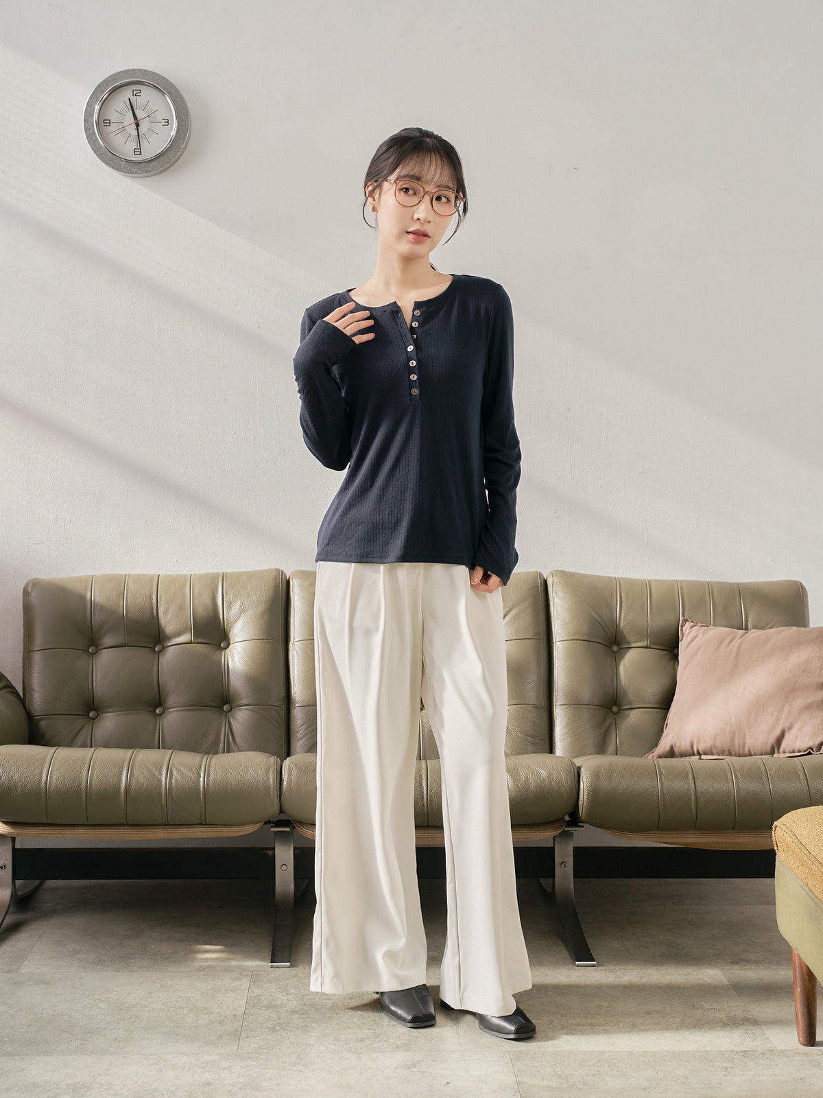 Long Sleeve Henley Top