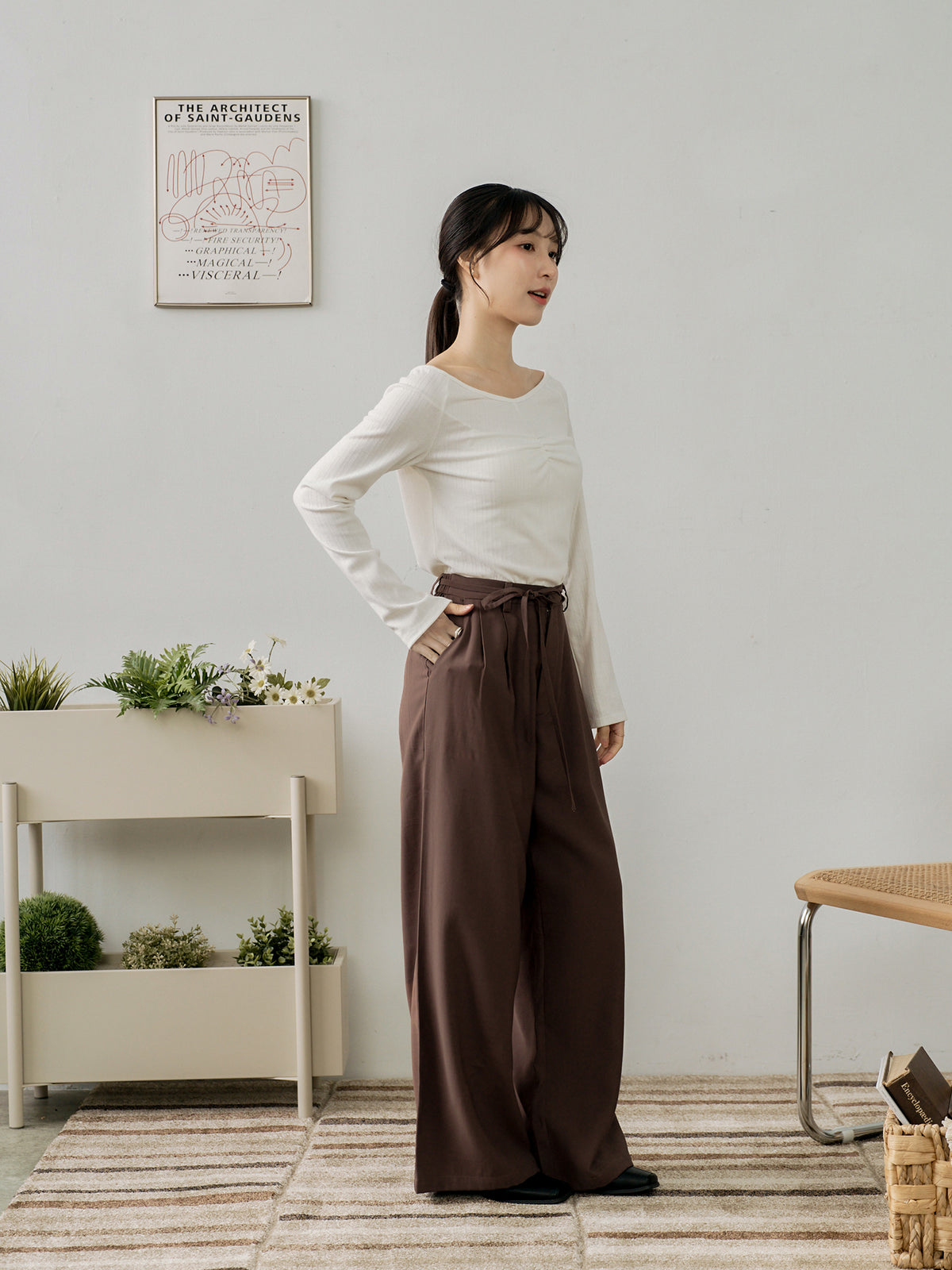 V-neck Front Gather Top