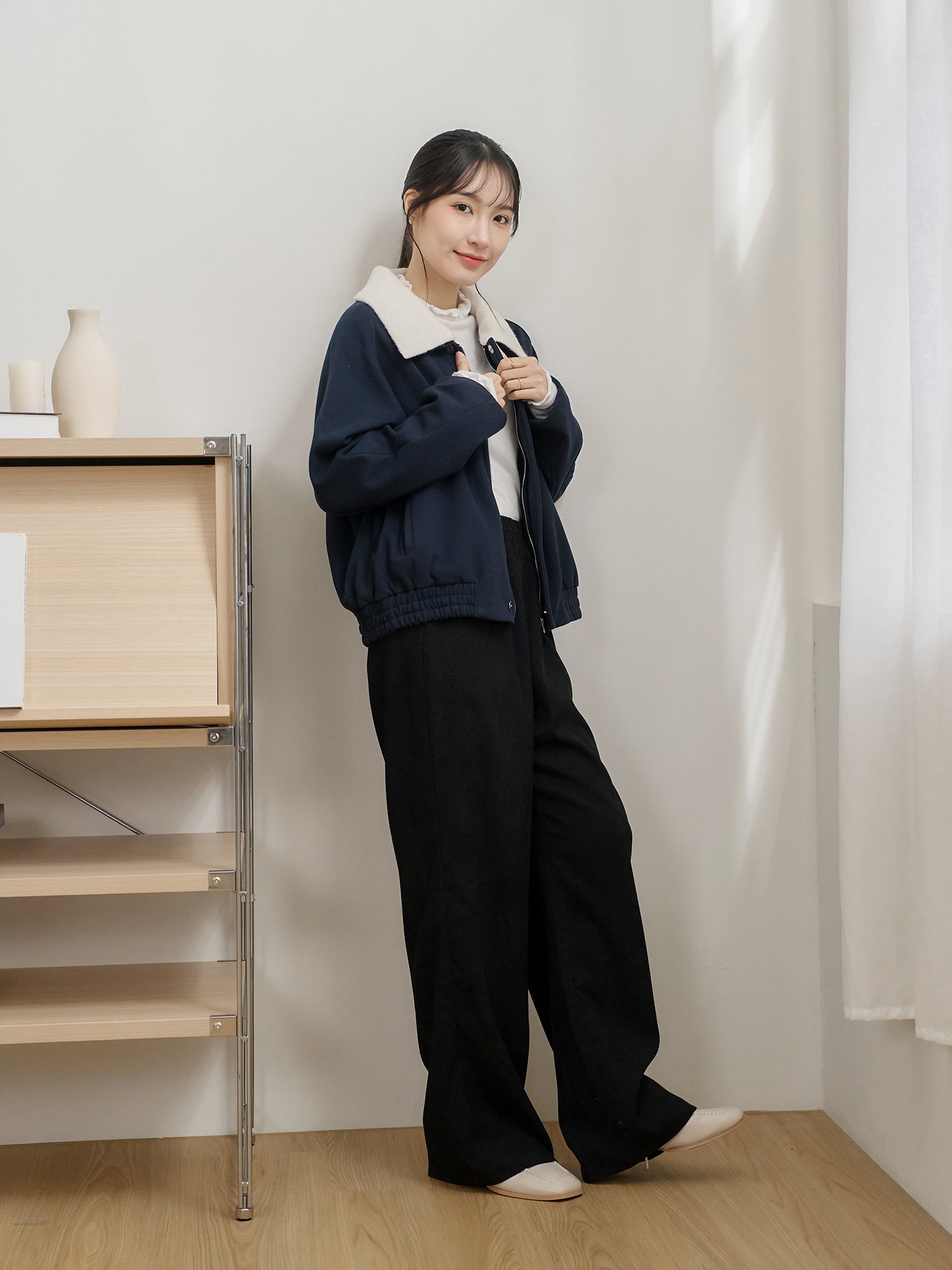 Premium Bomber Coat (Detachable Fluffy Collar)