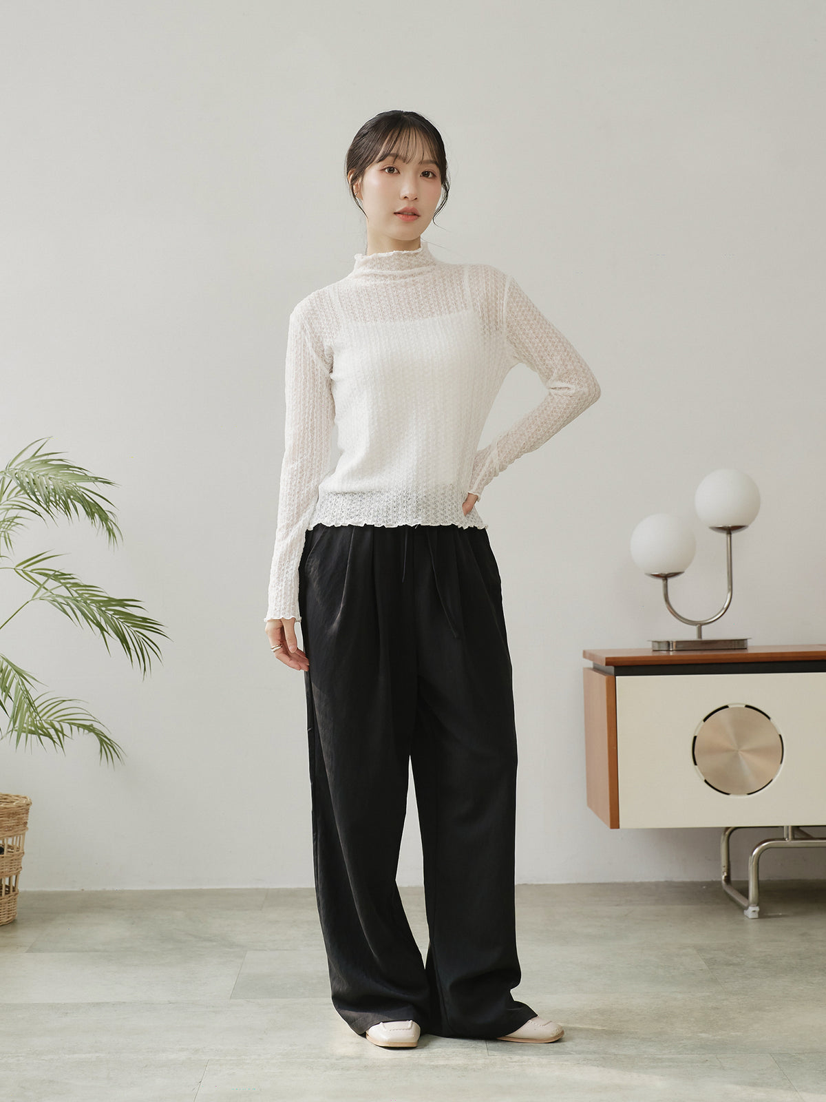 Lace High Neck Top
